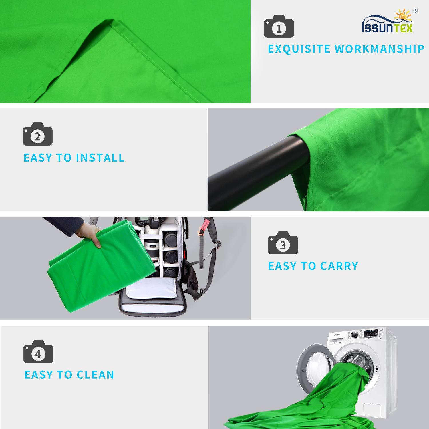 ISSUNTEX ISSUNTEX 10X16 ft Background Muslin Backdrop, Photo Studio, Collapsible High Density Screen for Video Photography and Television-Green