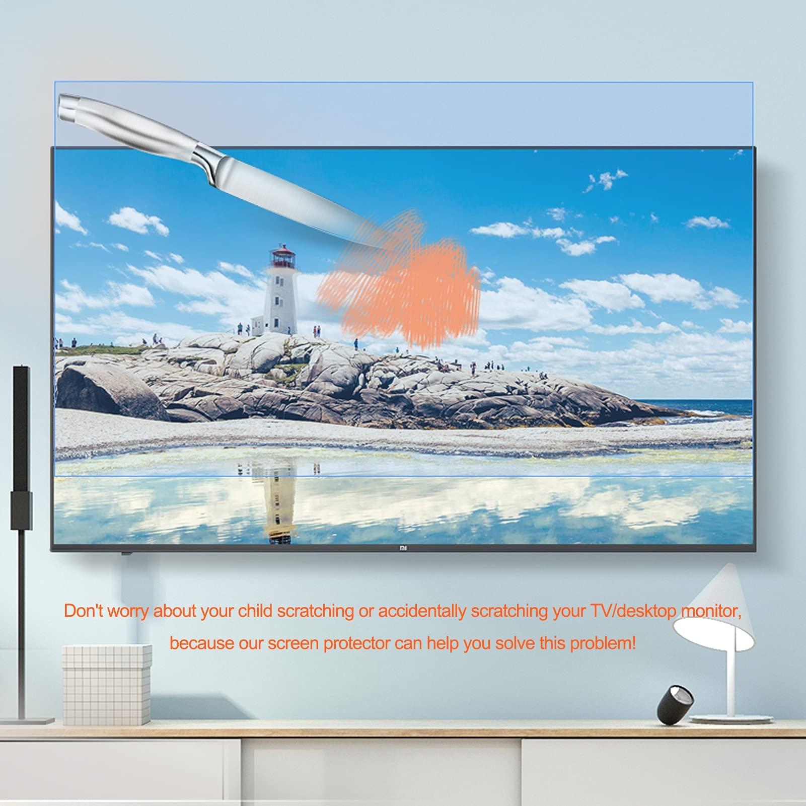 TYRHMY TYRHMY 65 Inch Anti Glare TV Screen Protector, Blue Light Filter for TV Screen 32-75 Inch, Matte Protective Film/Anti-Reflection Rate Up to 90% Relieve Eye Fatigue,32\" 698 * 392