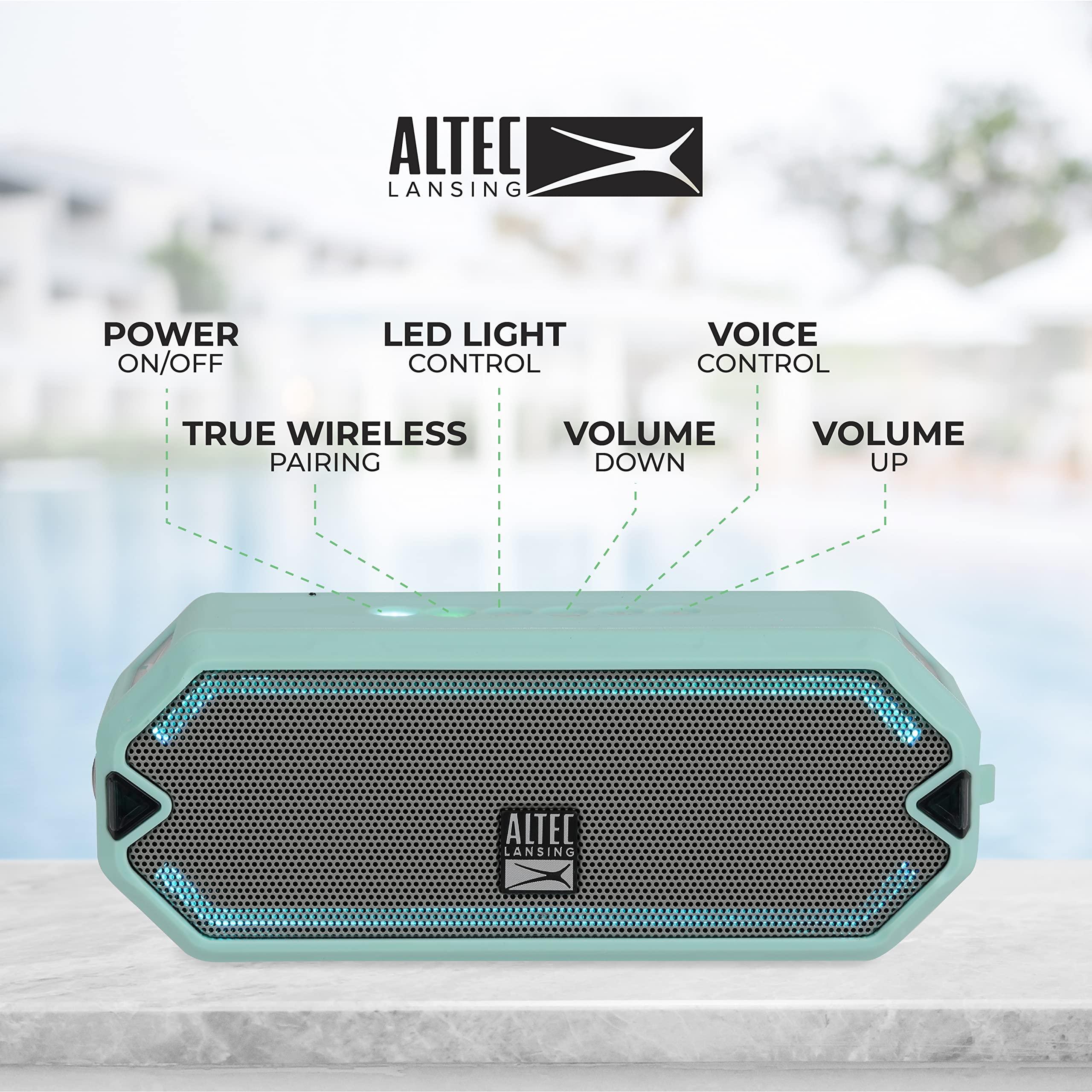 Altec Lansing Altec Lansing - HydraJolt Wireless Bluetooth Speaker, Waterproof Portable Speakers with Built in Phone Charger and Lights, Everything Proof Outdoor, Shockproof, Snowproof, 16 Hours Playtime