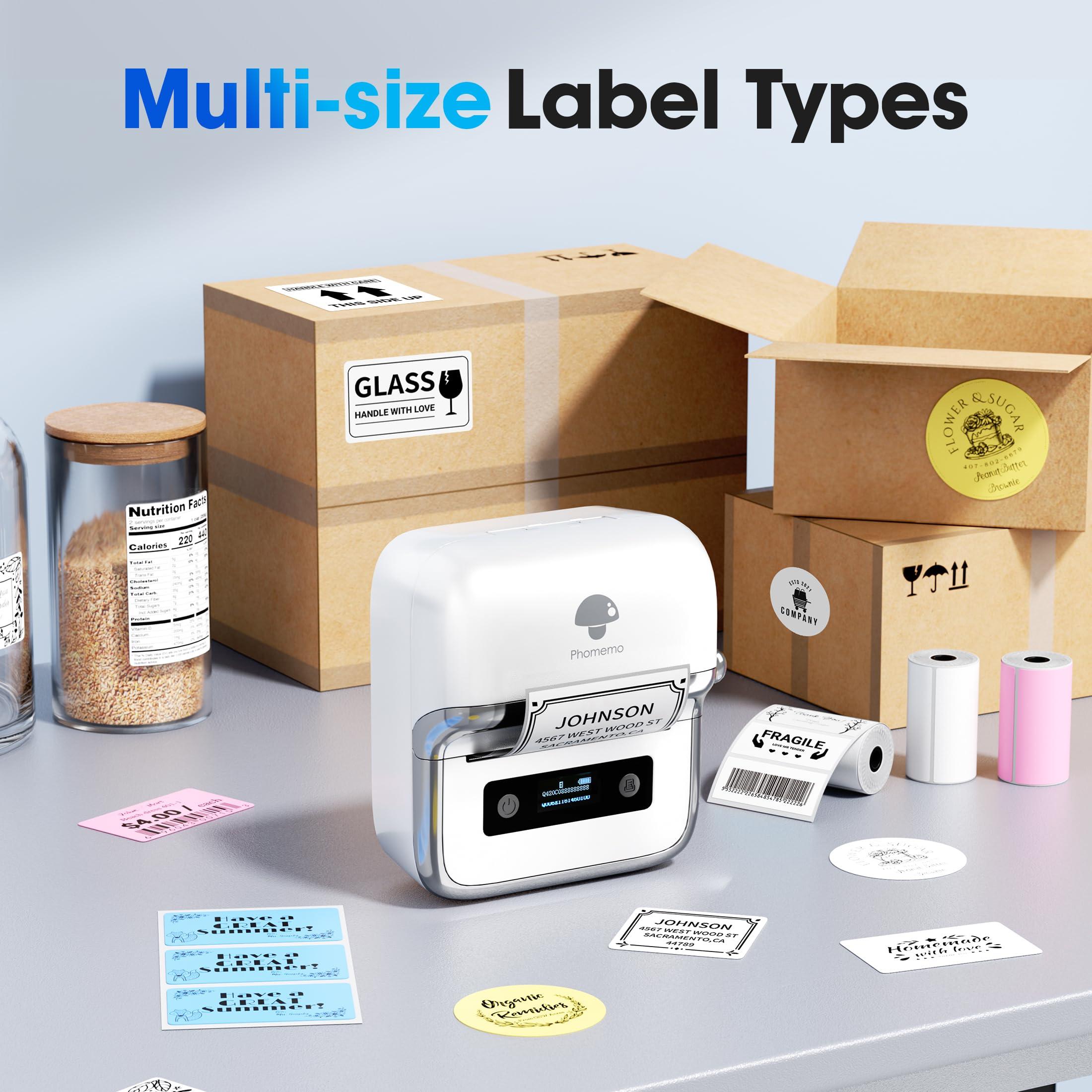 Phomemo Phomemo M250 Label Maker, 3 Inch Thermal Label Maker, Portable Barcode Label with Tape, 3 Rolls 2.75" X 3.14" Thermal Labels