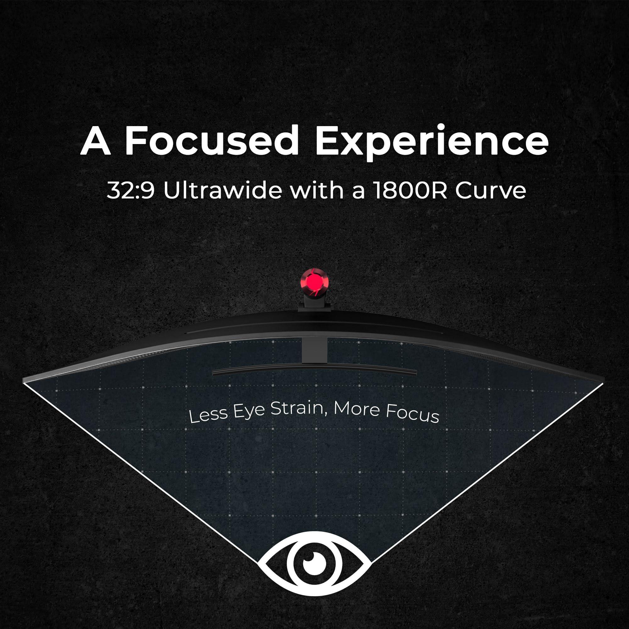 Deco Gear Deco Gear 49\" Curved Ultrawide 5K Gaming Monitor, 32:9, 120 Hz, 101% NTSC 100% sRGB, Adjustable, Home Office and Entertainment Workstation