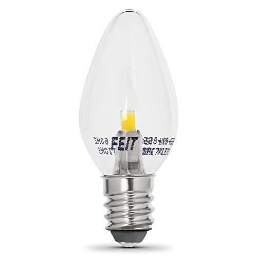 Feit Electric Feit Electric BPC7/LED 0.6 Watt Non Dimmable C7 Candelabra Base, Clear, LED Night Light Bulb, 2-Bulb, 4000K Cool White