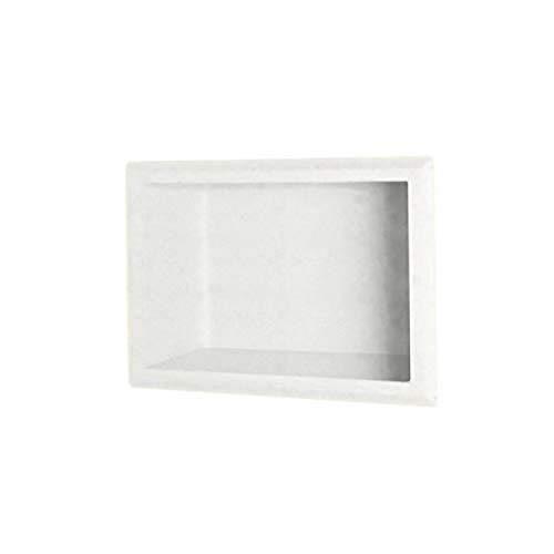 Swan Swan AS01075.011 Solid Surface Single Shower Shelf, 4.125" L x 7.5" H x 10.75" H, Tahiti White