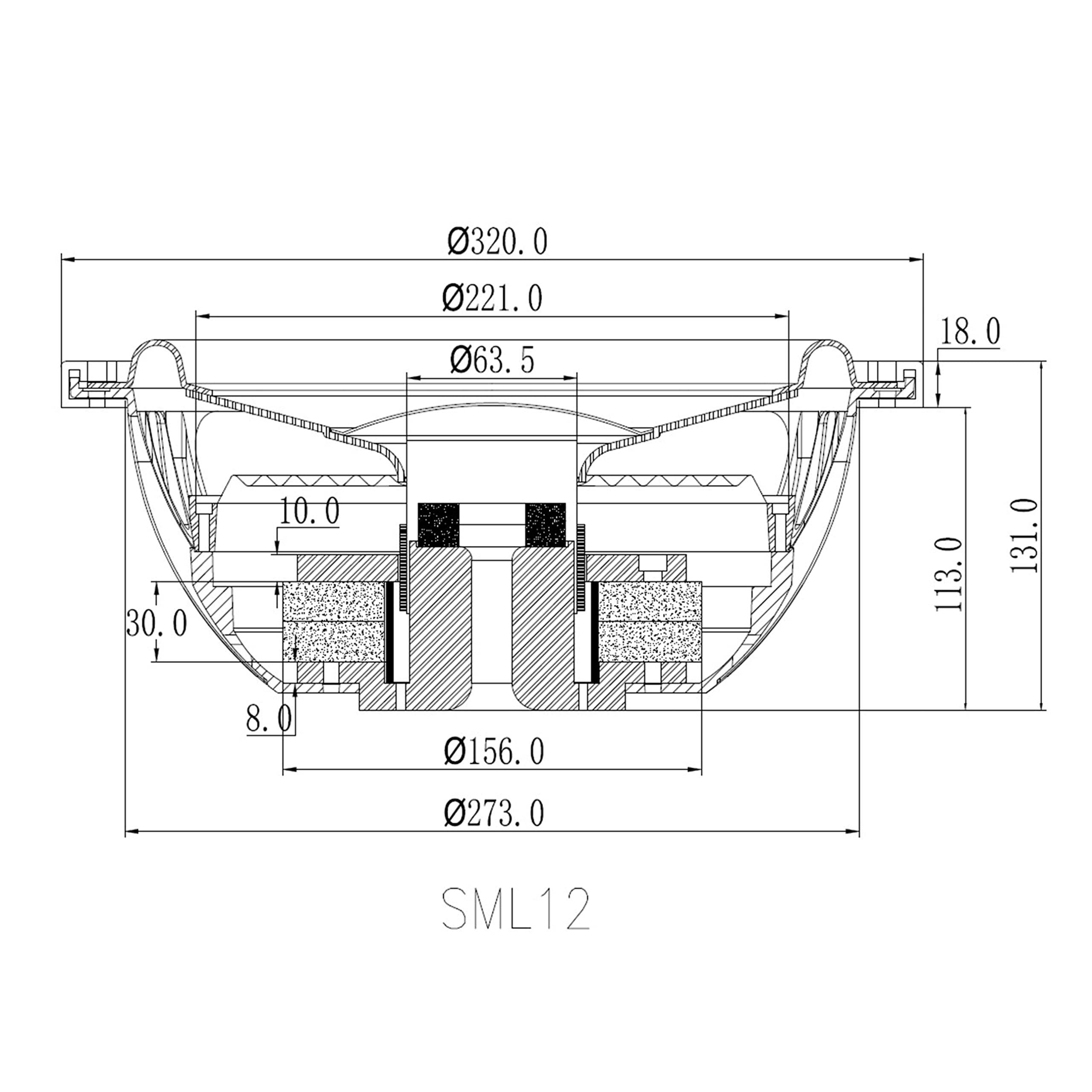 Sundown Audio Sundown Audio SML-12-D2 12" 500W 2-Ohm Shallow Subwoofer