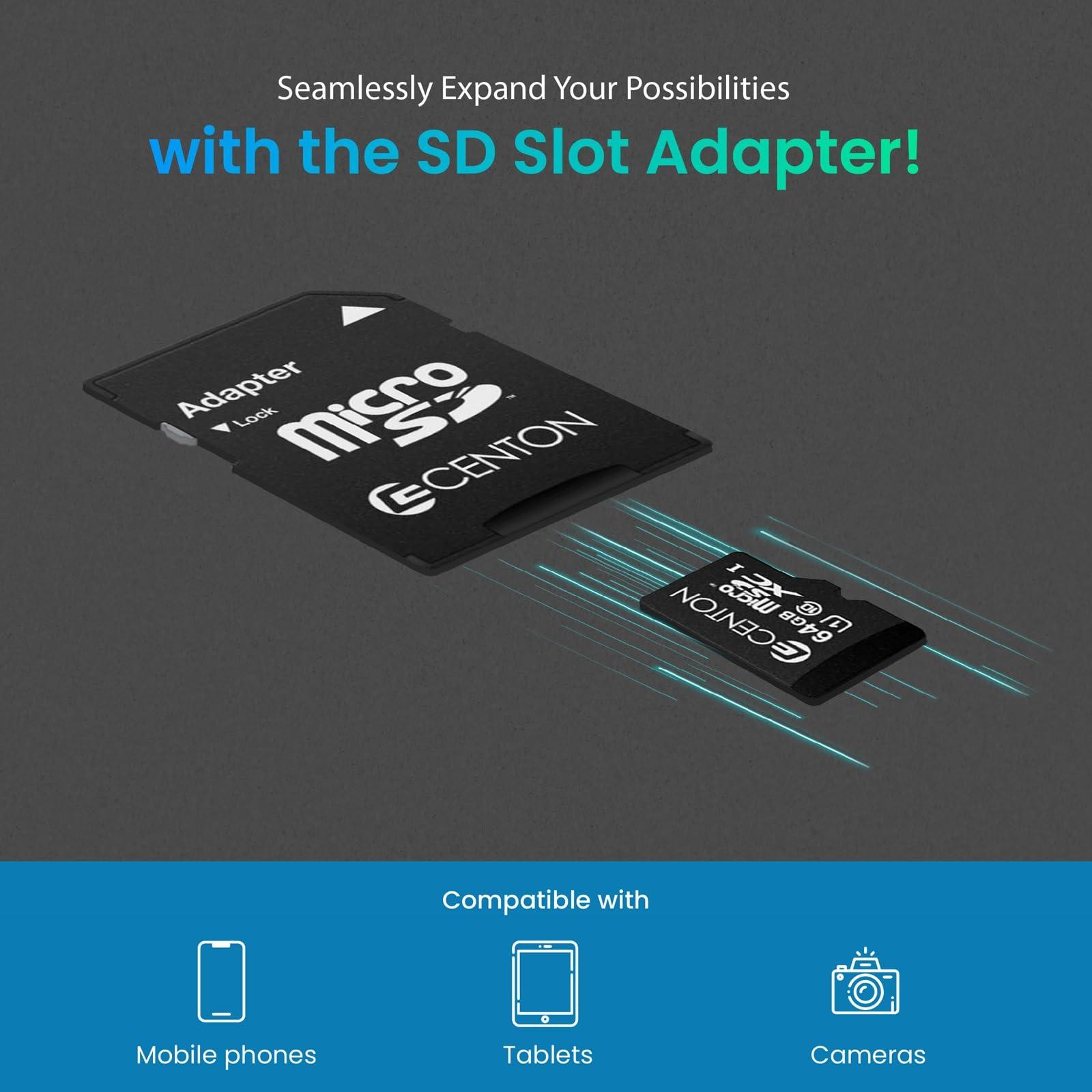 Centon Centon Electronics Micro SD Card, Ultimate Memory Card for Phones, Tablets, Cameras, and More, 64GB