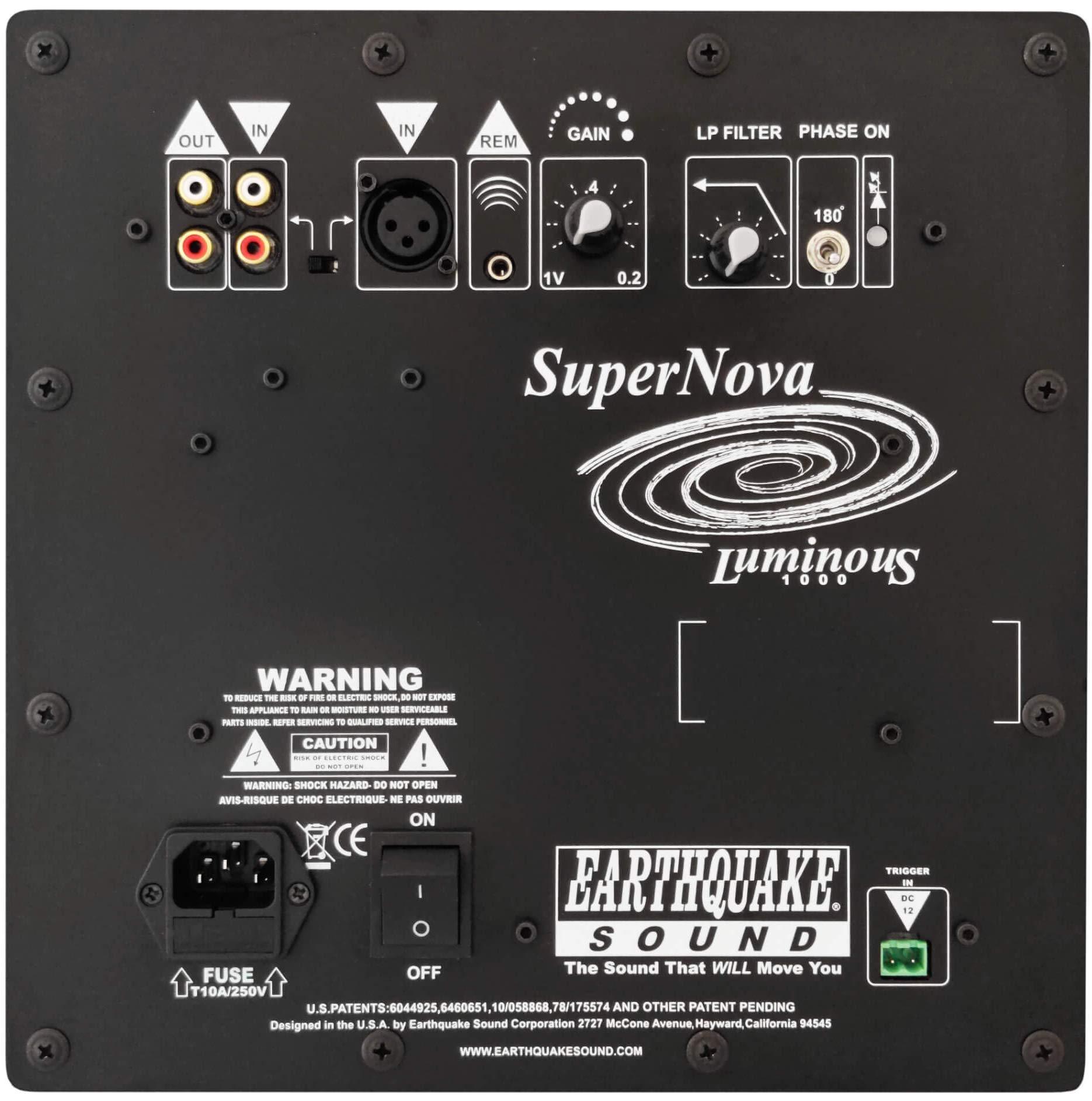 EARTHQUAKE EARTHQUAKE Sound Supernova Luminous LU-12 12-Inch Powered Subwoofer with SLAPS V2 Passive Radiator, Piano Black