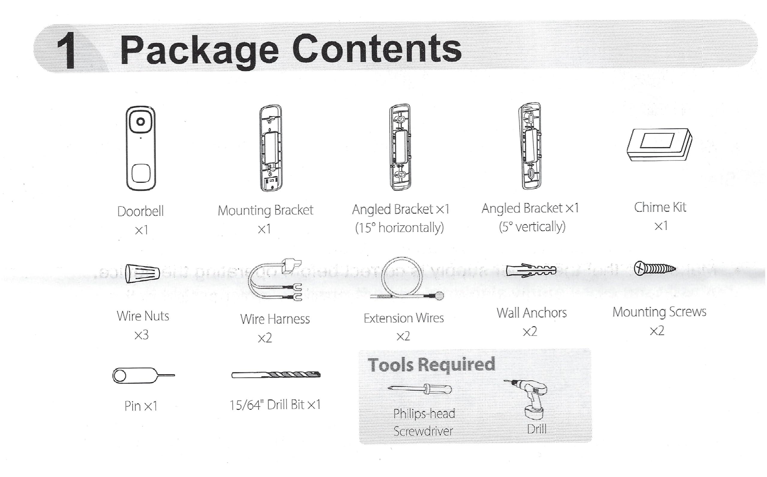 eSecure DH-DB6I 5MP Wired Video Doorbell Kit for Dahua, 2.4GHz and 5GHz Wi-Fi connectivity, Two-Way Talk, 2.2mm Wide Angle View, MicroSD Slot, Comes with Angle Brackets and Chime Kit