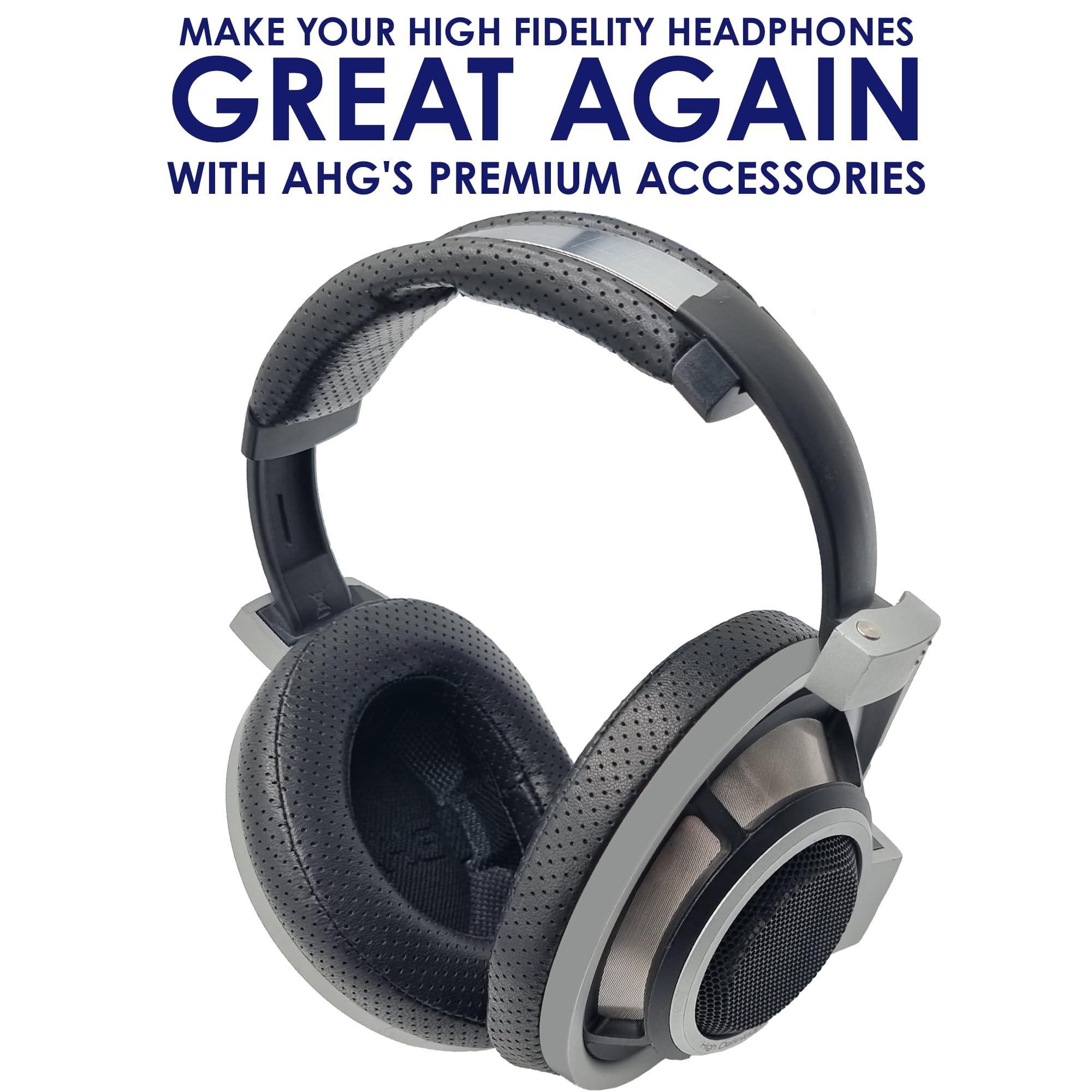 AHG Accessory House Global AHG Premium HD 8XX / HD 800S / HD 800 Ear Pads Cushions and Headband Compatible with Sennheiser HD800 / Sennheiser HD800S and Drop HD 8XX Headphones. Perforated Sheepskin/High-Density Foam/Durable