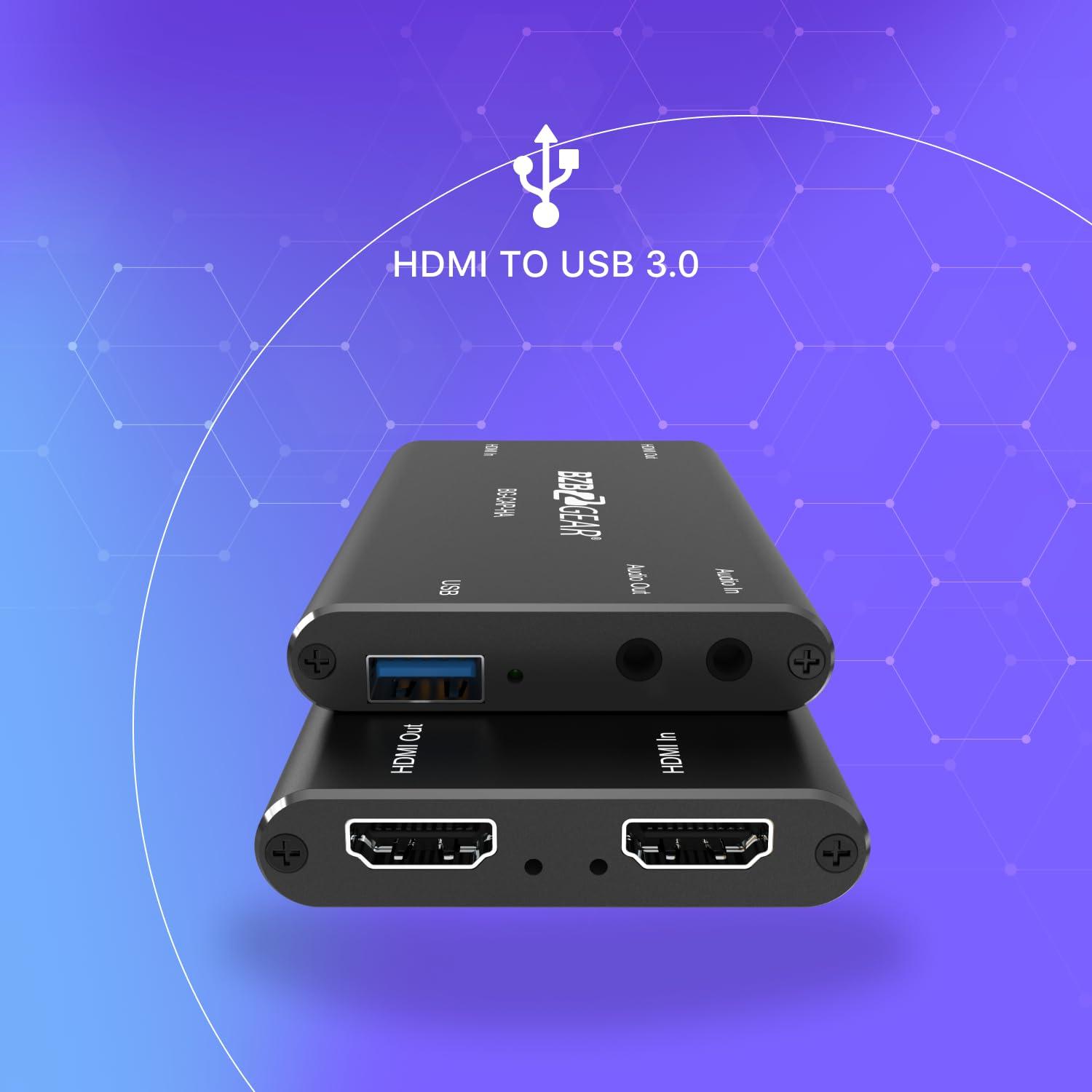 BZB GEAR BZBGEAR USB 3.0 1080P FHD Powered HDMI Capture Card - BG-CAP-HA