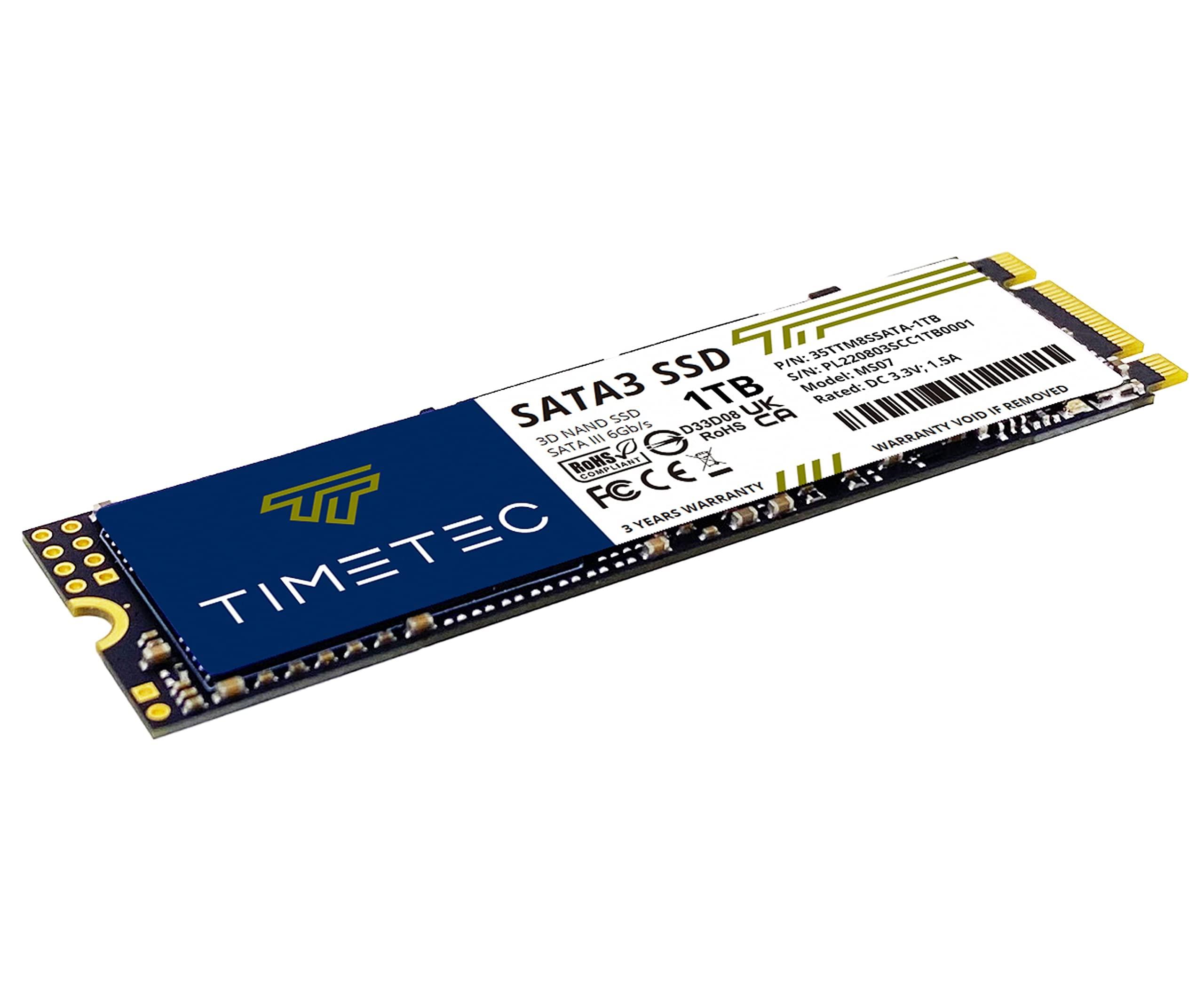 Timetec Timetec 1TBx2 (2 Pack) SSD 3D NAND SATA III 6Gb/s M.2 2280 NGFF Read Speed Up to 550MB/s SLC Cache Performance Boost Internal Solid State Drive for PC Computer Laptop and Desktop