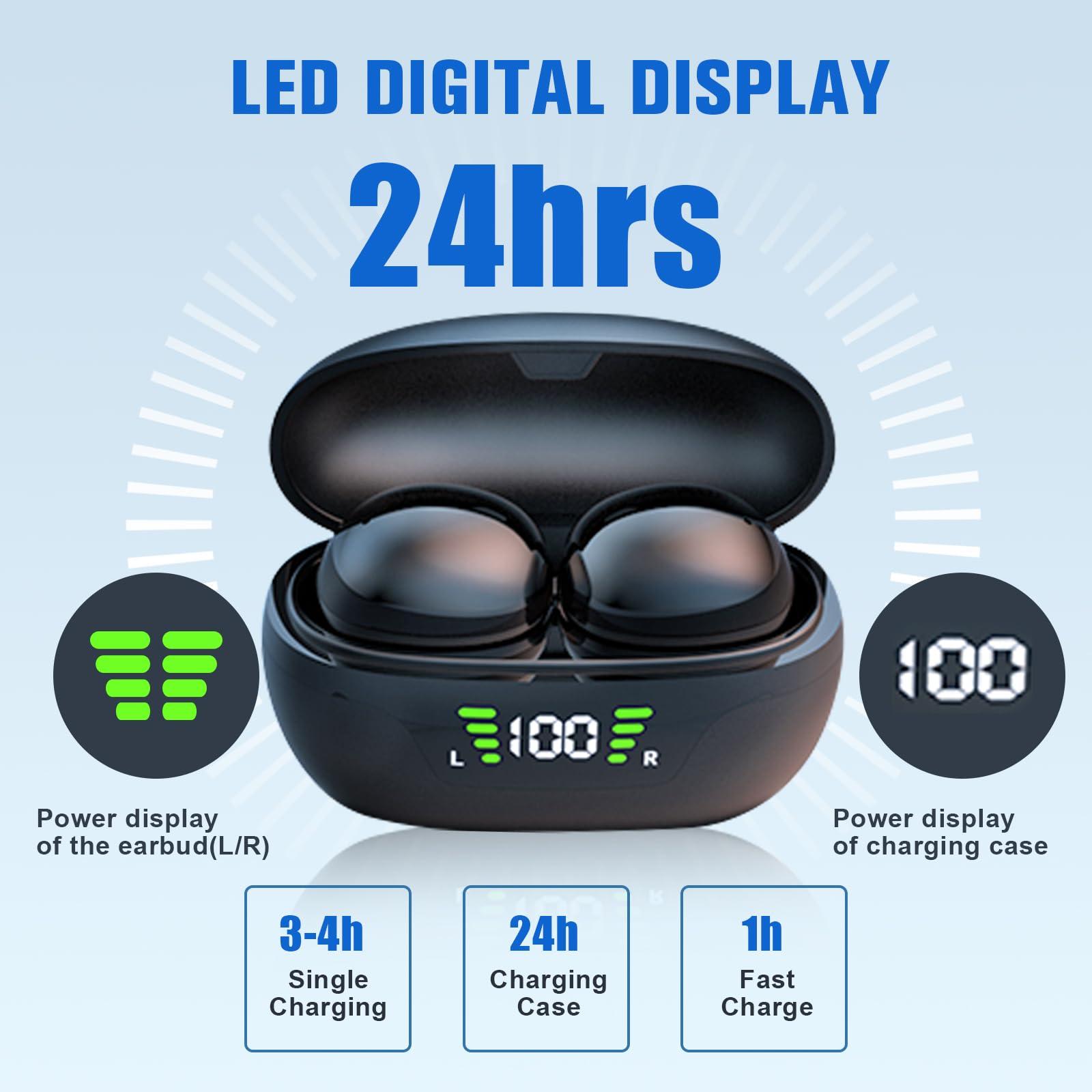 Loluka Invisible Smallest Mini Earbuds Wireless Bluetooth Ear Buds for Small Ears Canals, Discreet Low Profile Spy Earpiece Wireless Tiny Micro Hidden Earbuds with Microphone Small Headphones for Work-Black