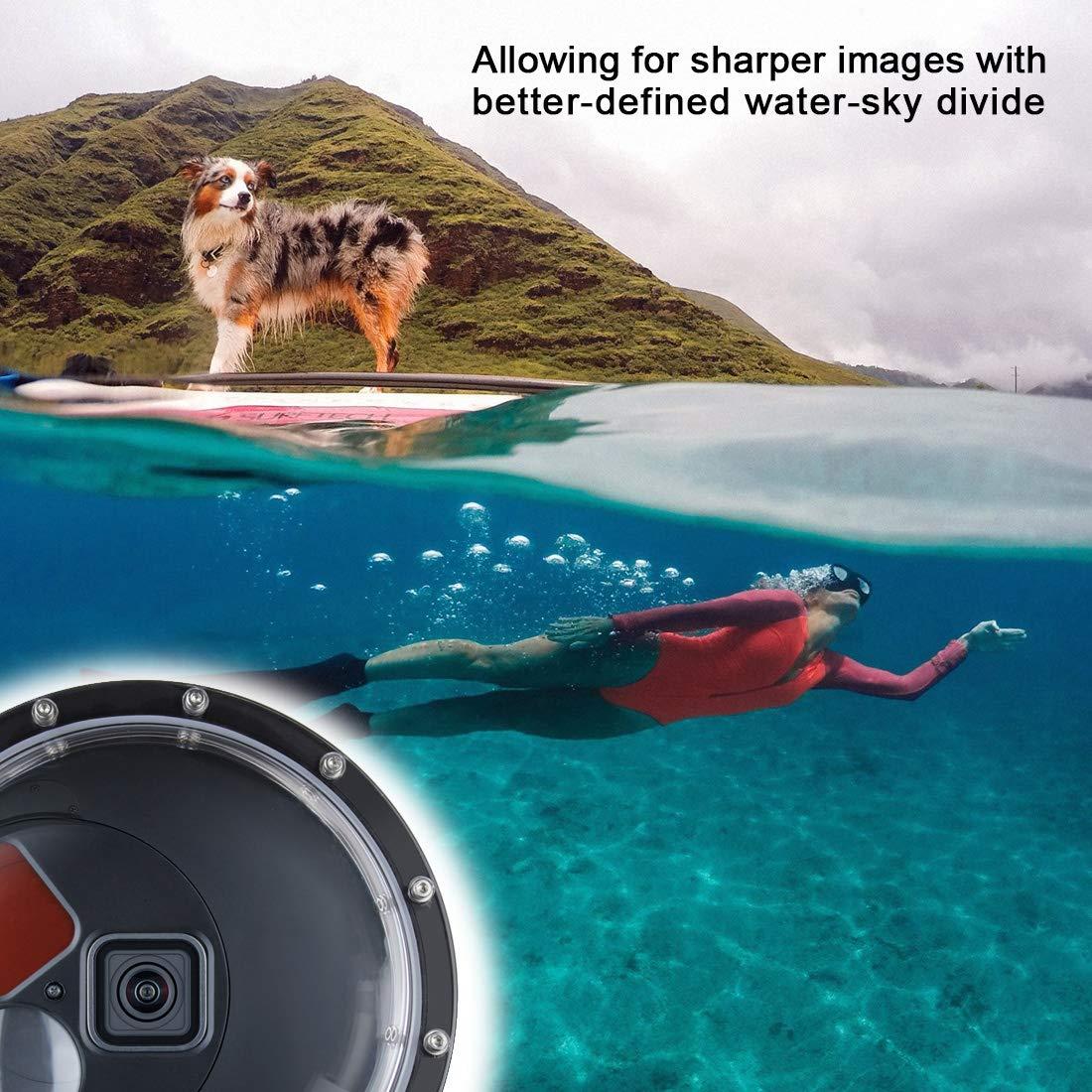 SOONSUN SOONSUN Dome Port for GoPro Hero 9 10 11 12 13 Black, Underwater Dome Lens with Waterproof Housing Case Built-in Switchable Red Filter, 10x Close-up Macro Filter and Standard Mode