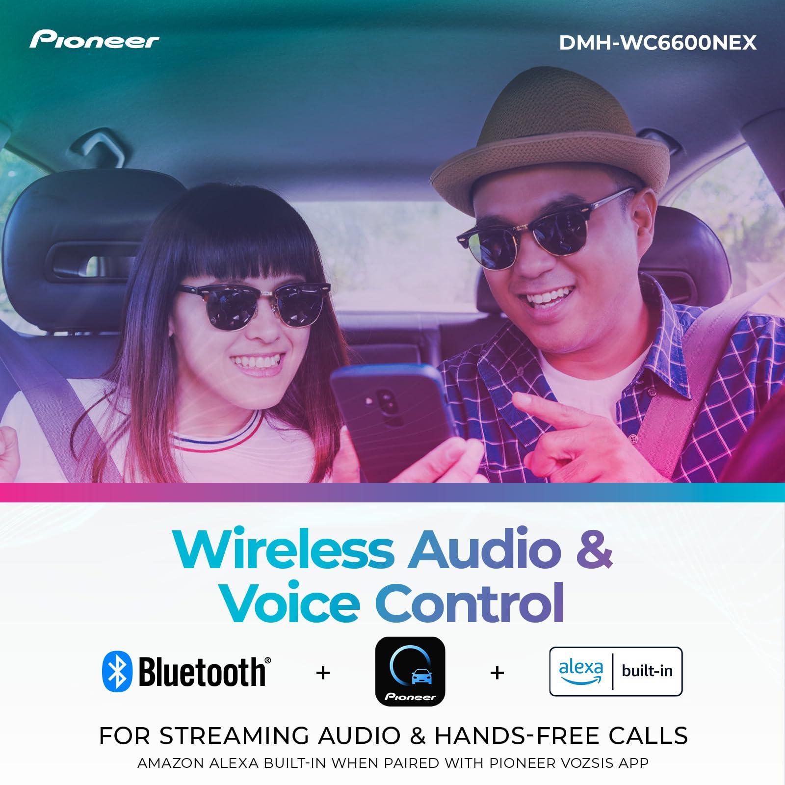 PIONEER Pioneer DMH-WC6600NEX Digital Multimedia Receiver with Wireless Apple CarPlay and Android Auto, 9\" Floating Capacitive Touchscreen, Modular Double-DIN, Built-In Bluetooth, WiFi and Amazon Alexa