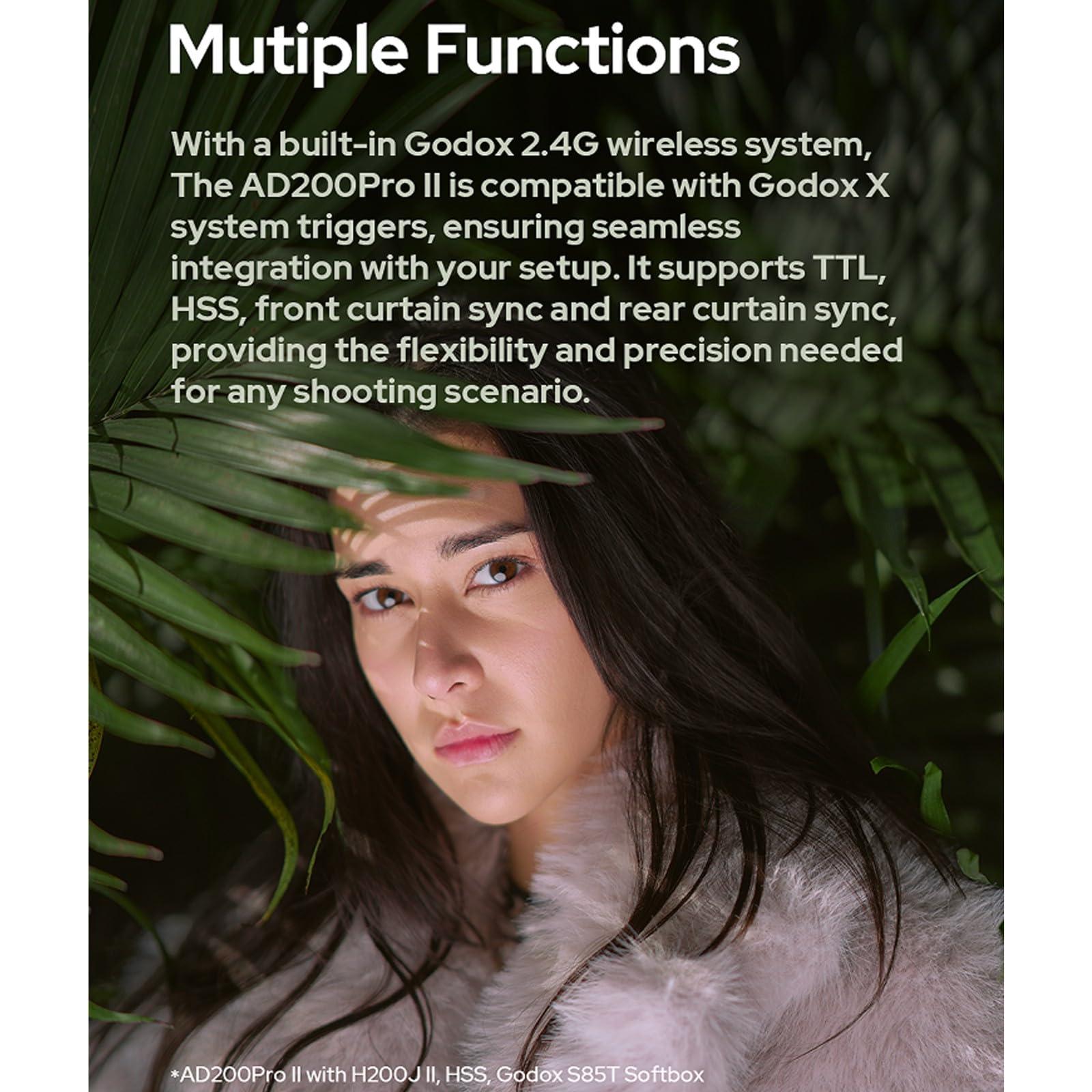 GODOX GODOX AD200 Pro II AD200Pro II 200Ws 2.4G Flash with Godox X3-C Trigger for Canon, 500 Full Power Flashes, 0.01-1.8s Recycling TTL Speedlite Pocket Monolight Strobe Flash (Upgraded Godox AD200 Pro)