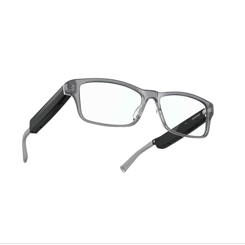 Amazon Amazon Echo Frames, an Alexa device (newest model), Smart glasses with Alexa, Modern Rectangle frames in Charcoal Gray with blue light filtering lenses