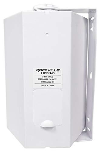 Rockville (2) Rockville HP5S-8 5.25" Outdoor/Indoor Home Theater Speakers w/Swivel Bracket White