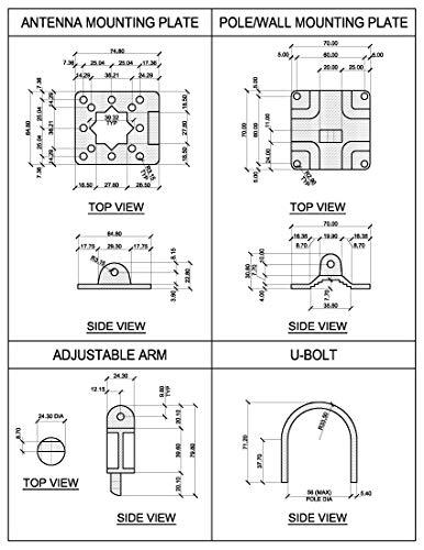 Proxicast Proxicast Universal Wall/Pole Mount Adjustable Articulated Bracket for Outdoor Antennas, Cameras, Lights, Speakers, etc - Not for Mounting TVs or Monitors (ANT-810-AWB)
