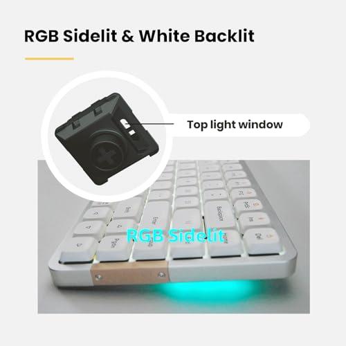 LOFREE LOFREE Flow100 Low Low Profile Mechanical Keyboard, 75 Percent Rechargeable Wireless Keyboards with Bluetooth and Wired Connection, Black Phantom Tactile Switches and Ghost liear Switches