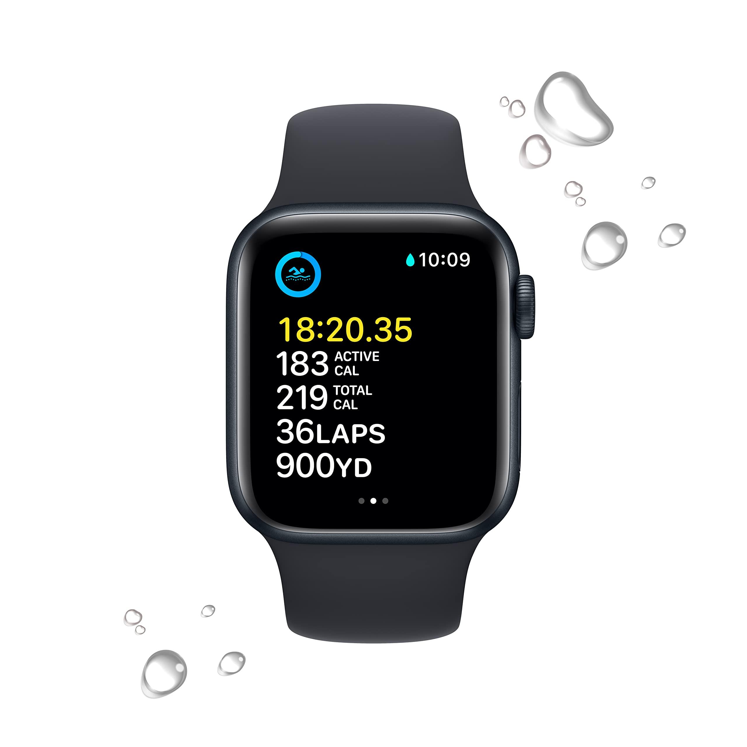 Apple Apple Watch SE (2nd Gen) (GPS, 40mm) - Midnight Aluminum Case with Midnight Sport Band, M/L (Renewed)