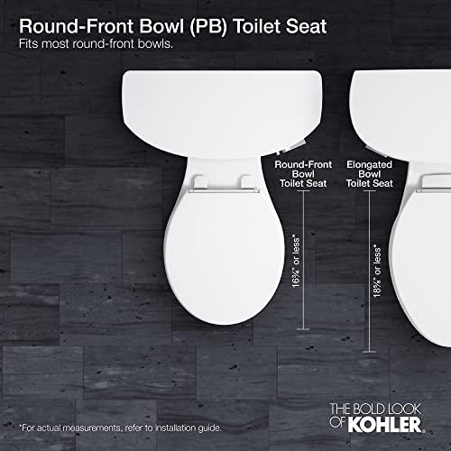 Kohler KOHLER K-4636-0 Cachet Elongated, Grip-Tight Bumpers, Quiet-Close Release Hinges, Quick-Attach Hardware, No Slam Toilet Seat, White