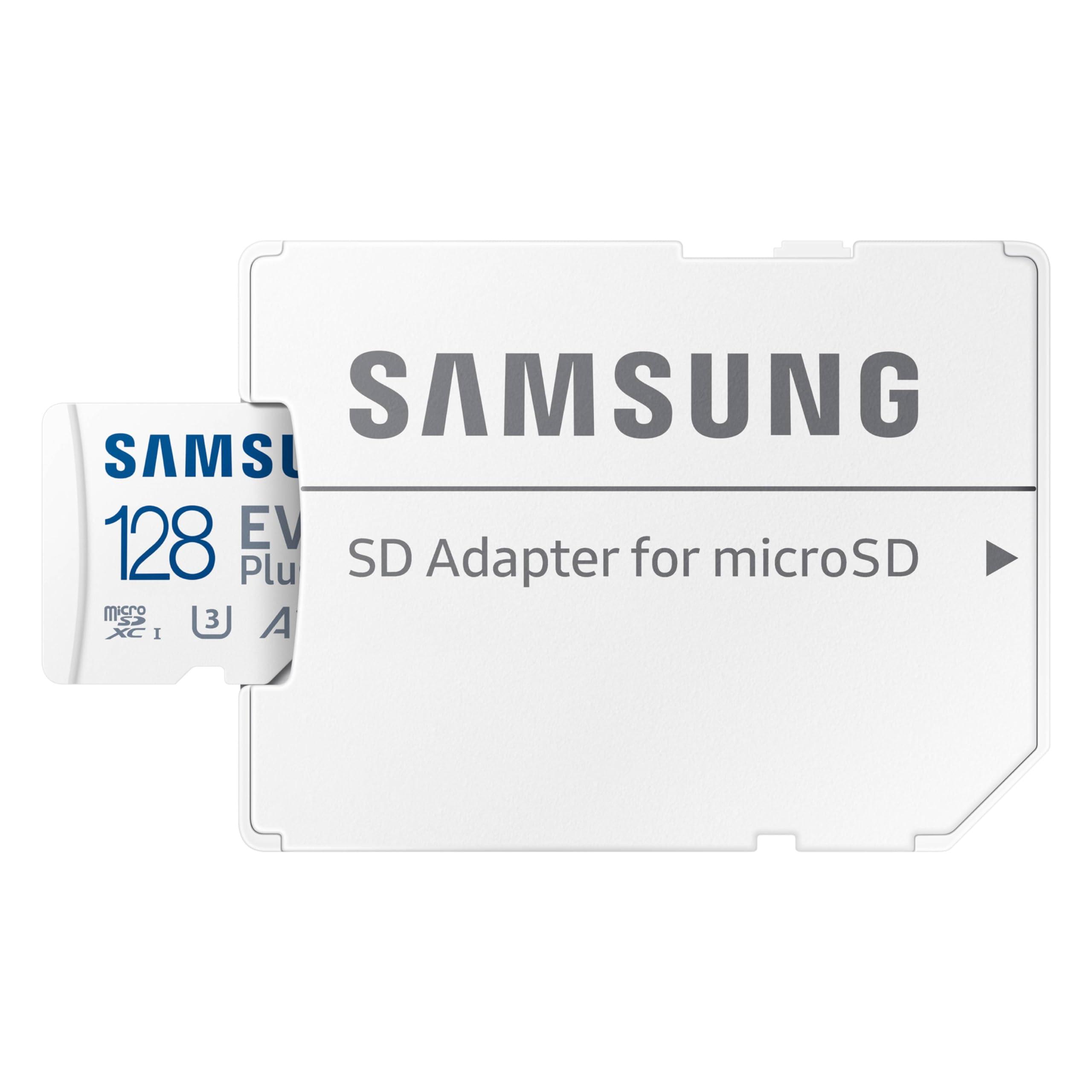 SAMSUNG SAMSUNG EVO Plus microSD Memory Card + Adapter, 128GB microSDXC, Speeds Up to 160 MB/s, UHS-I, C10, U3, V10, A3, Upgrade Storage for Phones, Tablets, Gaming Consoles, DSLR Cameras, PCs, MB-MC128SA/AM