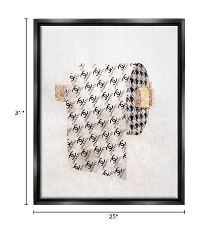 Stupell Industries Stupell Industries Fashion Glam Toilet Paper Designer Detailing Framed Floater Canvas Wall Art Design by Ziwei Li