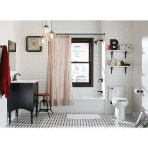 Kohler KOHLER Adair Comfort Height one-piece elongated 1.28 gpf toilet with Class Five flushing technology and left-hand trip lever, Ice Grey