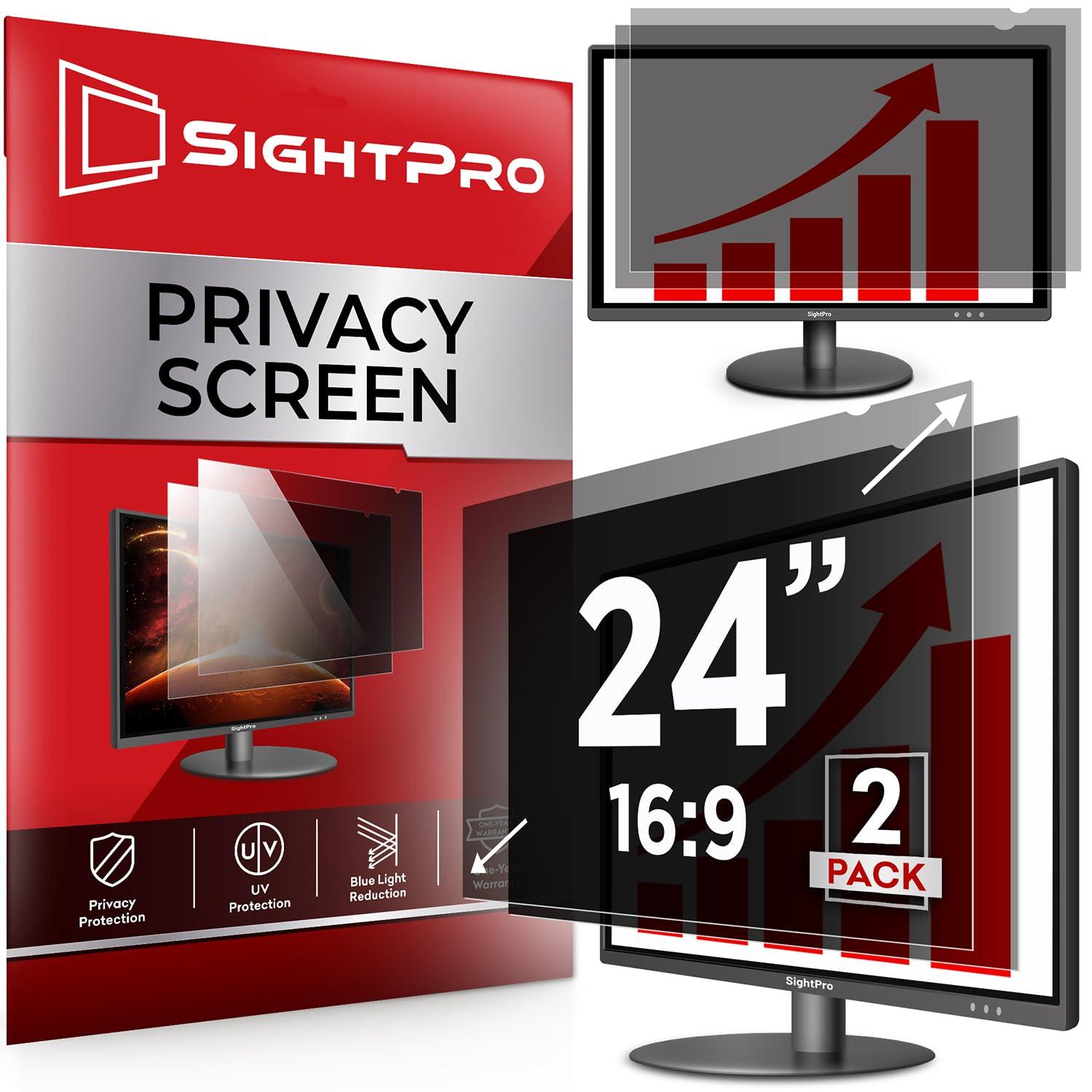 SightPro SightPro 24 Inch 16:9 [2 Pack] Computer Privacy Screen Filter for Monitor - Privacy Shield and Anti-Glare Protector