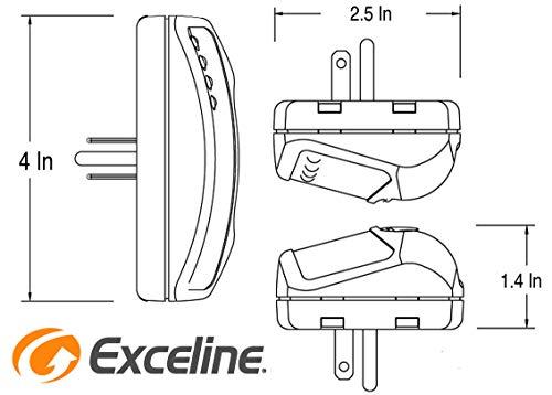 Exceline 3-Outlet Electronic Surge Protector for Tv's, Audio Equipment, Video Games, Computers, Printers