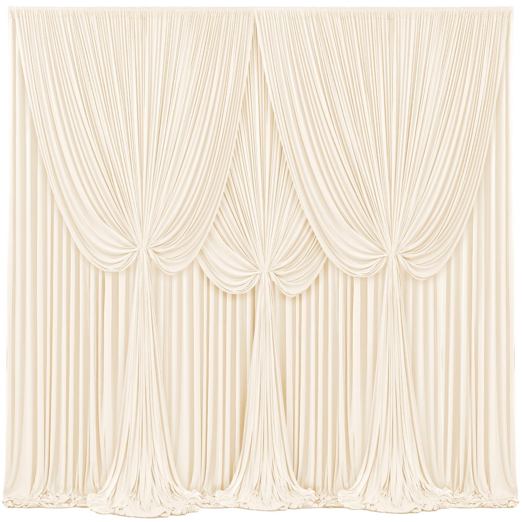 Tao-Ge 20ft x 15ft Champagne Wrinkle Free Backdrop Curtains for Wedding Party Backdrops Curtain Drapes Fabric Decorations Photo Back Drop Cloth for Baby Shower Photography Stage Reception