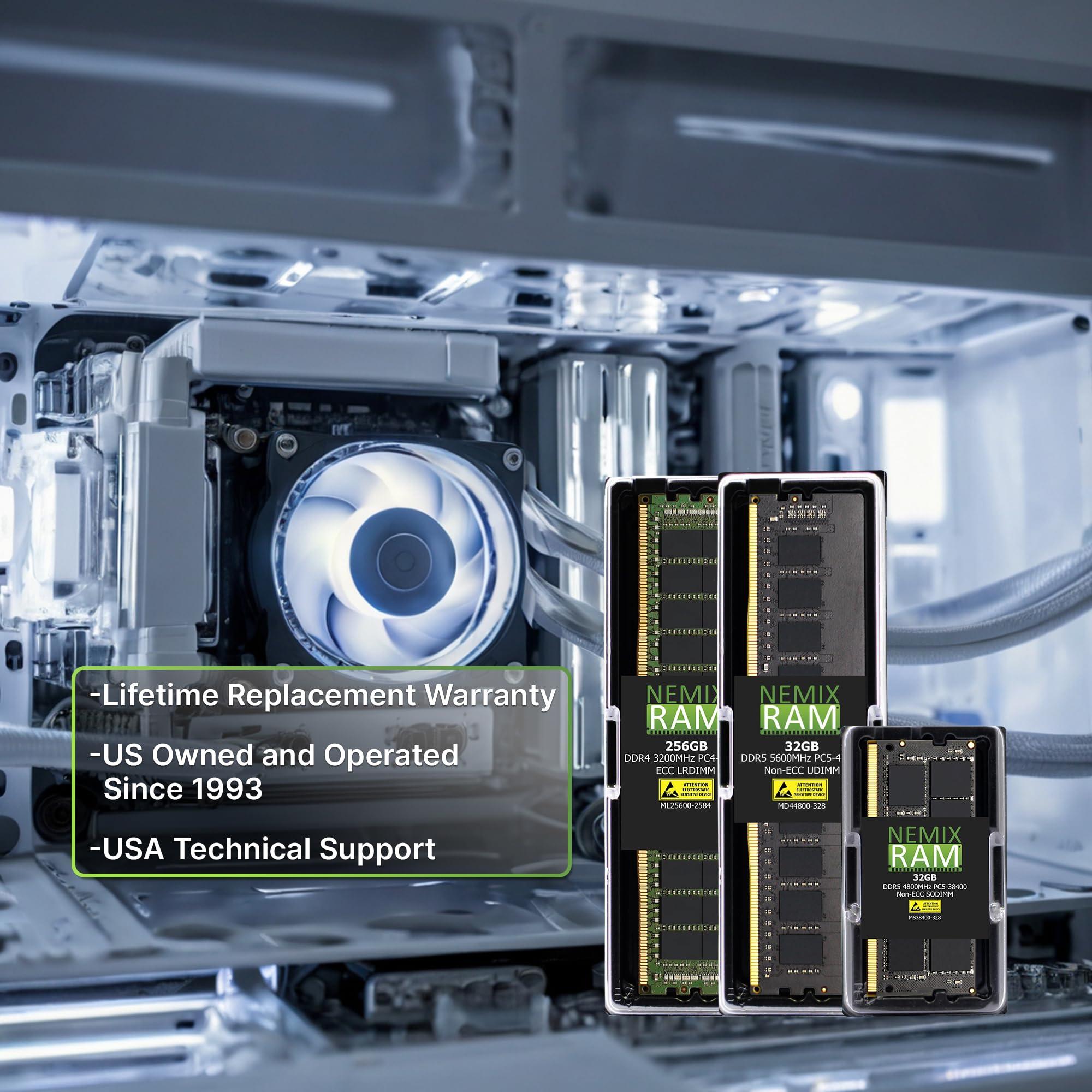 NEMIX RAM NEMIX RAM 128GB (1X128GB) DDR4 2400MHZ PC4-19200 8Rx4 1.2V 288-PIN ECC LRDIMM Load Reduced Server Memory