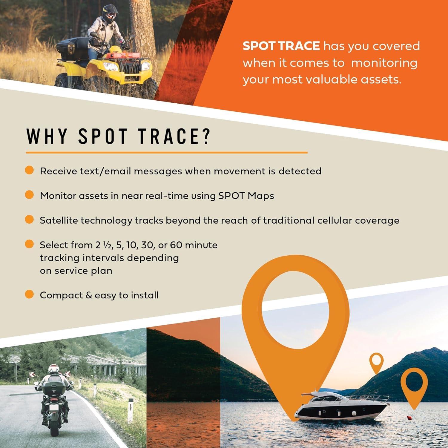 SPOT X Spot Trace Satellite Tracking Device | Handheld Satellite Tracker for Hiking, Camping, Cars, Kids, Outdoor Activities, and Assets with Globalstar Satellite Network Coverage | Subscription Applicable