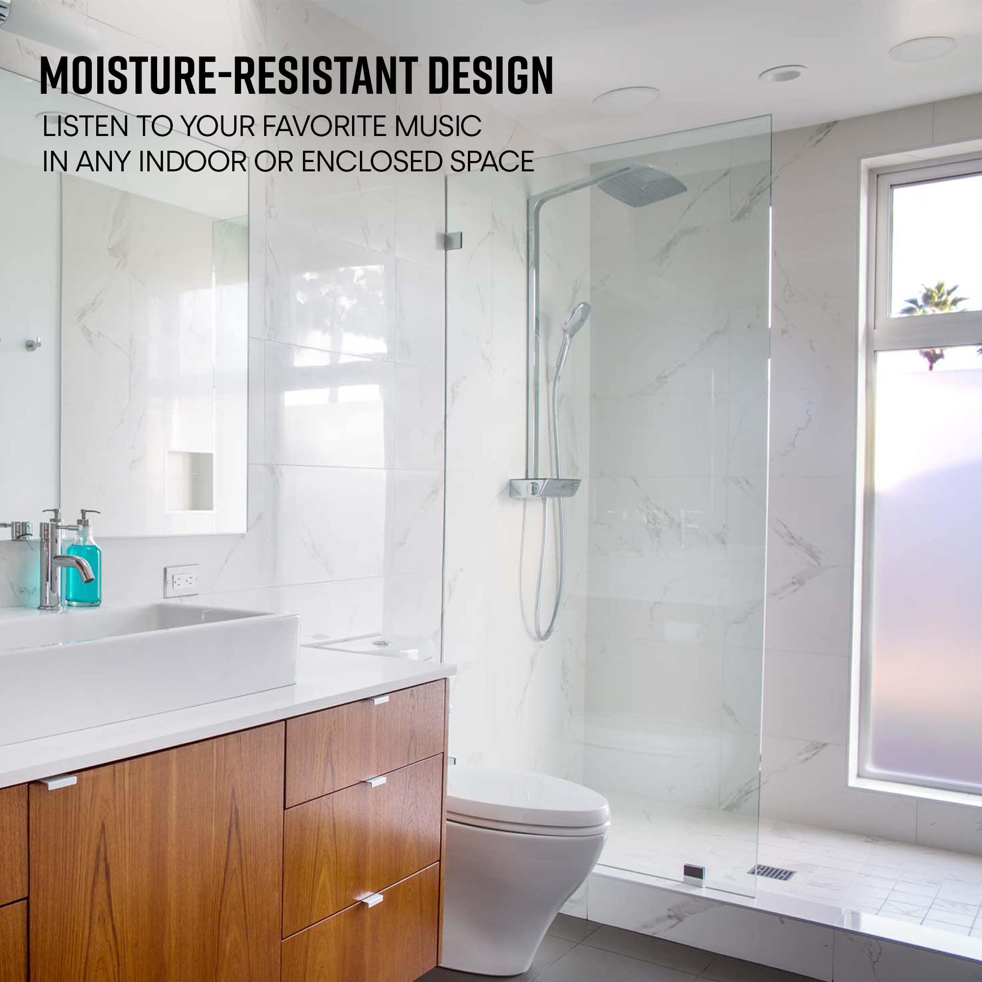 Polk Audio Polk Audio MC80 2-Way in-Ceiling 8" Speakers, 1 Pair (2 Speakers) | Perfect for Damp and Humid Indoor/Enclosed Areas | Bathrooms, Kitchens, Patios (White, Paintable-Grille)