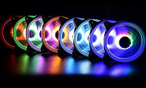 Edinstry LED Case Fan 12cm Yellow, PC+PBT Material, Cool LED Aperture Computer Case Heat Dissipation, Suitable for PC Case, CPU Coolers and Radiators Low Noise, 1PCS