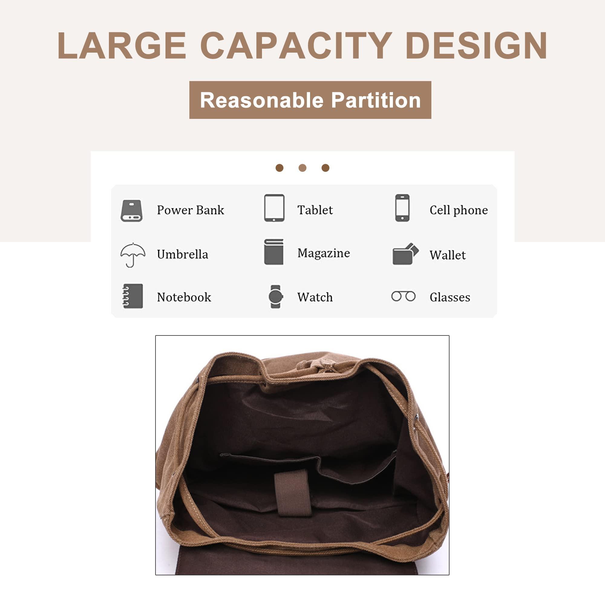 Lachero Men's 17 inch Laptop Backpack Large Capacity Vintage Business Canvas Travel Duffel Bags Weekender Overnight Bookbag (Blue)