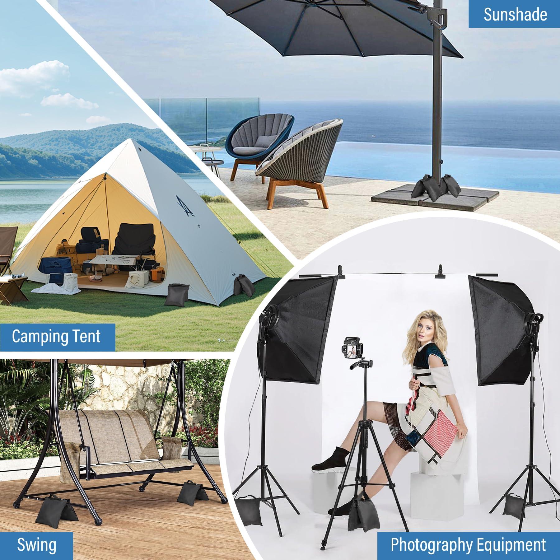 Evekea Evekea 8 Packs Sandbags Weight Bags for Photo Studio, Heavy Duty Saddlebag for Canopy, Umbrella Base, Backdrop Stand, Photo Tripod, Picnic Table,Fishing Chair
