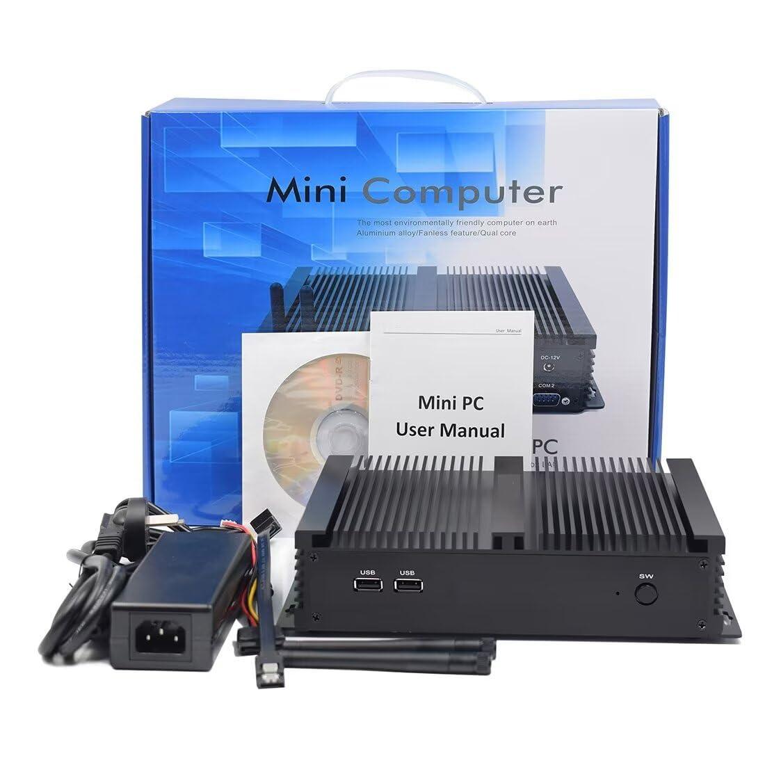 VENOEN VENOEN Mini PC Industrial Computer Core i5 4200U, Dual LAN Fanless PC 8GB RAM 512GB SSD, 6*RS232 COM, 4K Dual Display, WiFi, BT4.0, 3G/4G SIM Slot, Linux Mini Computer, Auto Power On, Wake on LAN