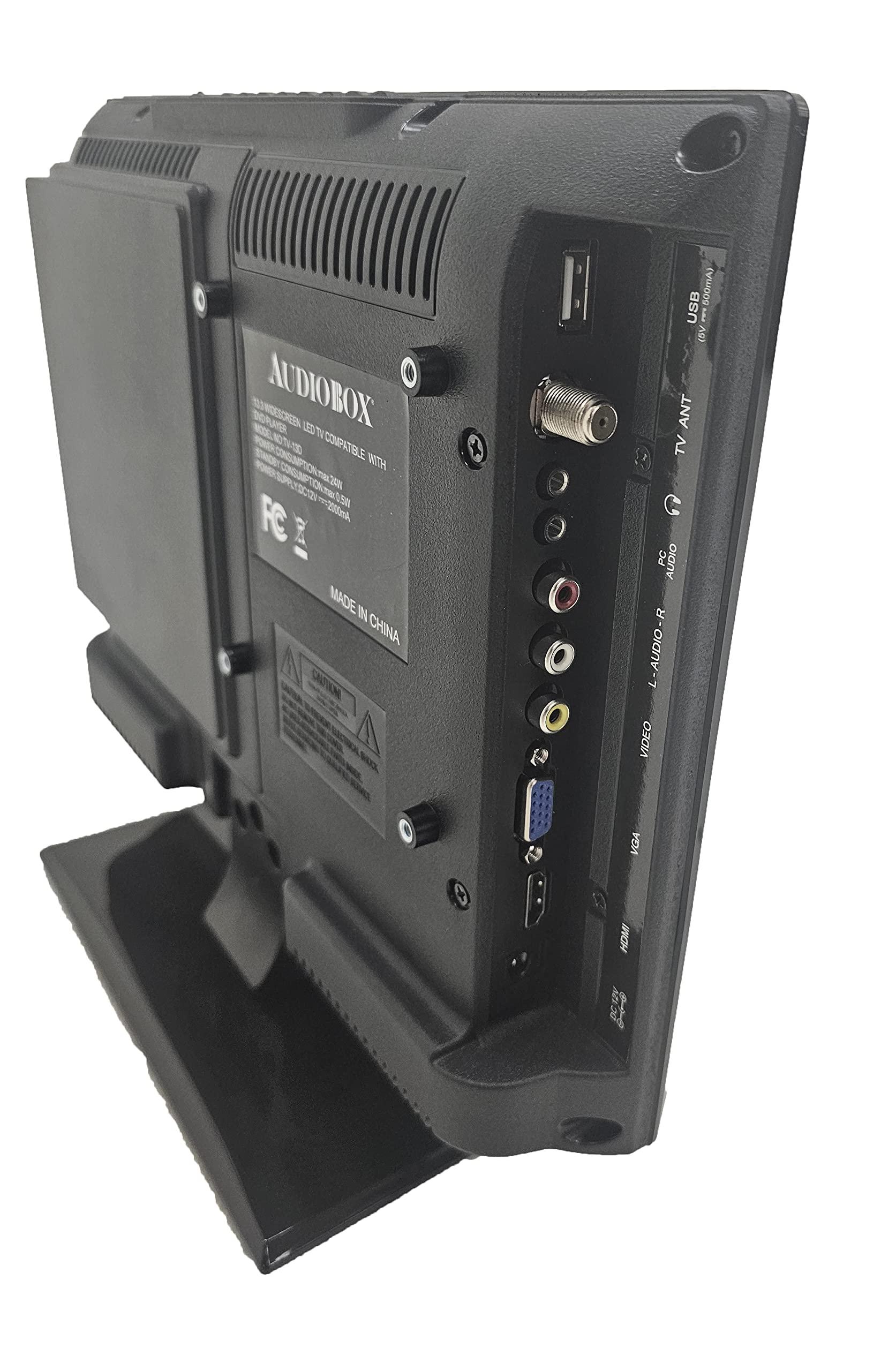 Audiobox Audiobox 13.3" HDTV with Built-in DVD Player with HDMI, USB, Car Cord Adapter and Digital Noise Reduction, Compact TV Television RV, Camping, Outdoors