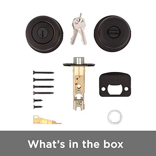 Kwikset Kwikset Juno Entry Door Knob with Lock and Key, Secure Keyed Handle Exterior, Front Entrance and Bedroom, Venetian Bronze, Pick Resistant SmartKey Rekey Security and Microban