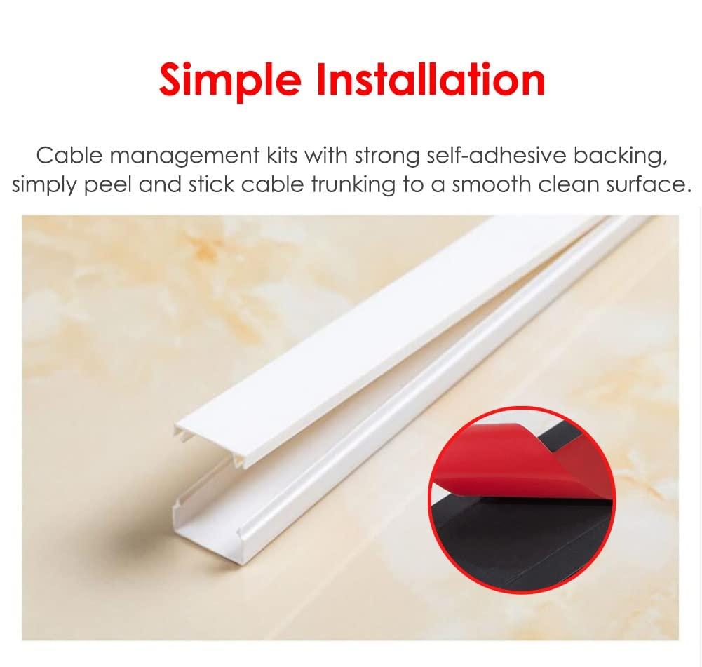 SRNSAEB SRNSAEB 3cm Wide Square Cord Cover Cable Hiders, Floor Corner Cable Management Kit, Protect Wires & Prevent Cable Trips, Easy to Install (Color : Black)