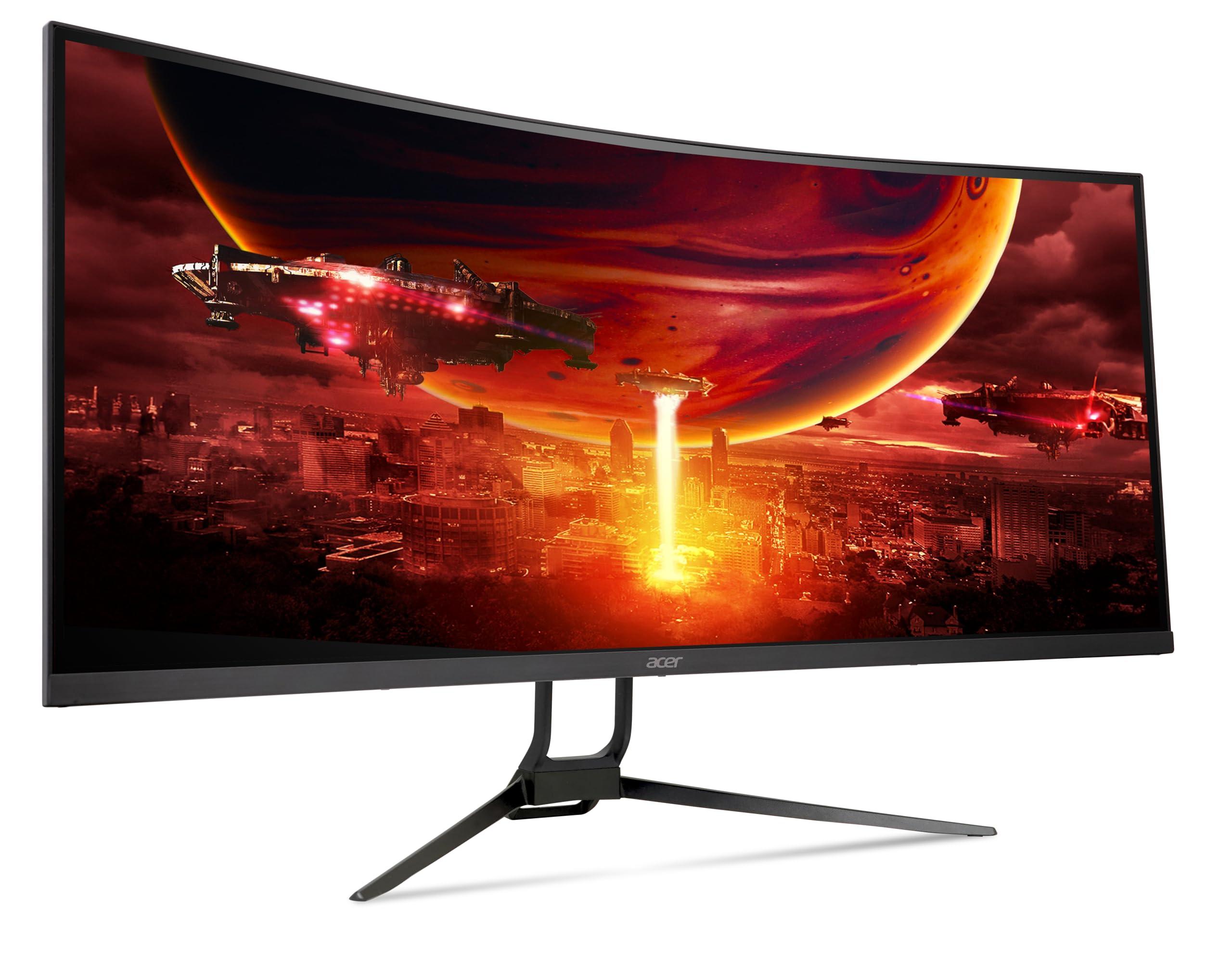 acer Acer Nitro 34 Inch UWQHD 3440 x 1440 1000R Curved PC Gaming Monitor | AMD FreeSync Premium | Up to 180Hz Refresh | Up to 0.5ms | AdobeRGB 90%| Delta E<2 | 1 DP 1.2 & Two HDMI 2.0| EDA343CUR V3bmiippx