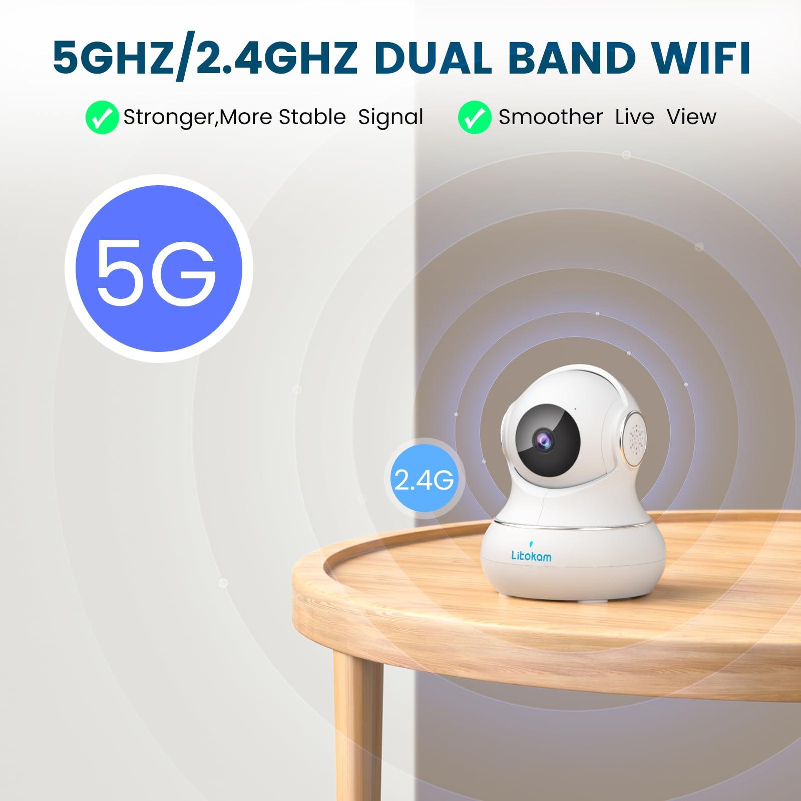 litokam litokam Bundle of 2.4G Indoor Security Camera & 5G WiFi Camera for Home Security