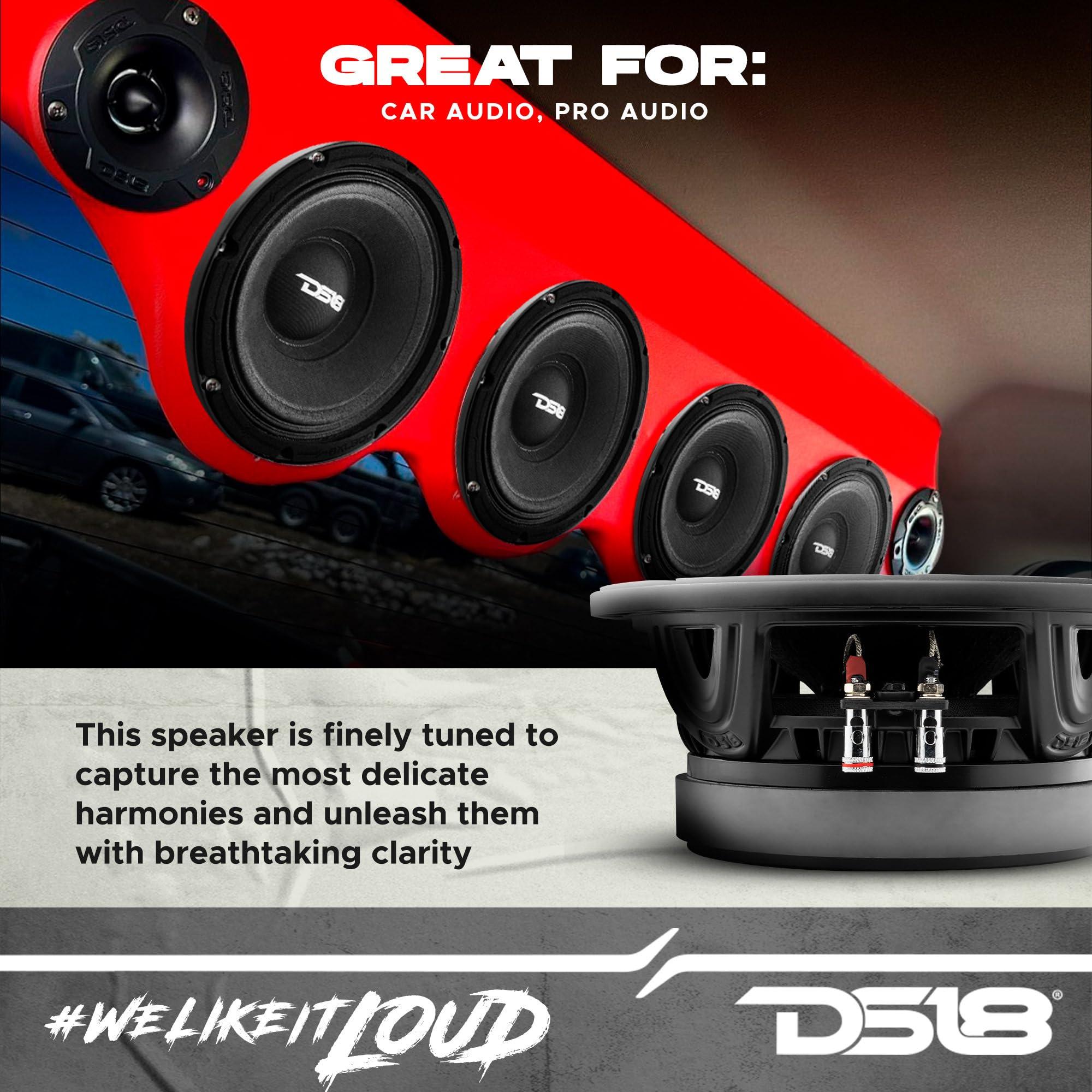 DS18 DS18 8XL800-4 PRO XL 8" Mid-Range Loudspeaker 400 Watts Rms 4 Ohm - Pro Midrange 8" Speaker Great for High-Performance Audio Applications - 1 Speaker