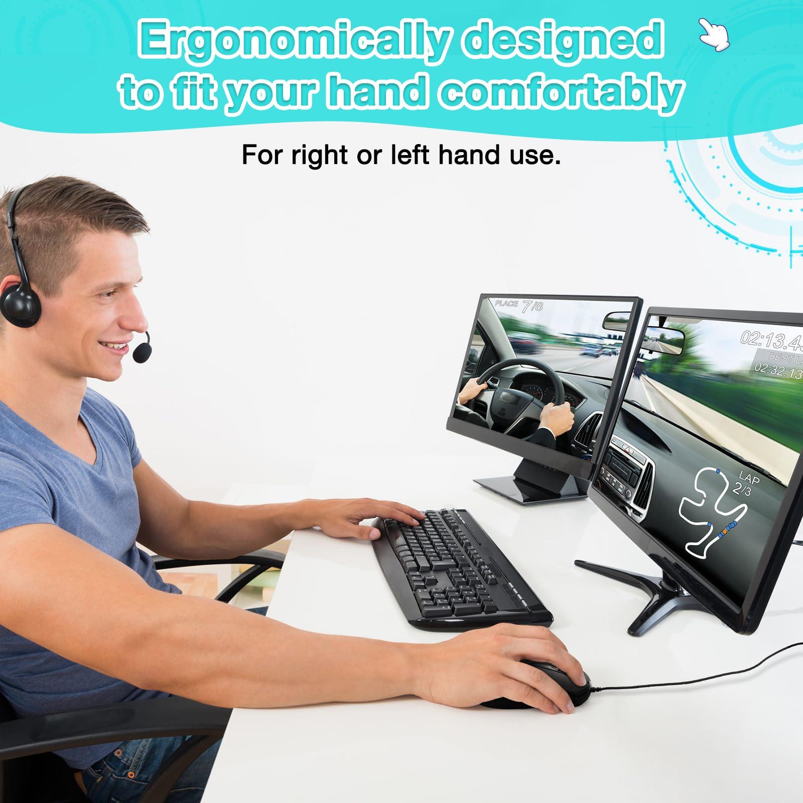 Kathfly Kathfly 50 Pcs Black Wired USB Computer Mouse Bulk 1000 DPI 3 Button Corded Mouse with Home Office Noiseless Simple USB for Computer Laptop Desktop PC