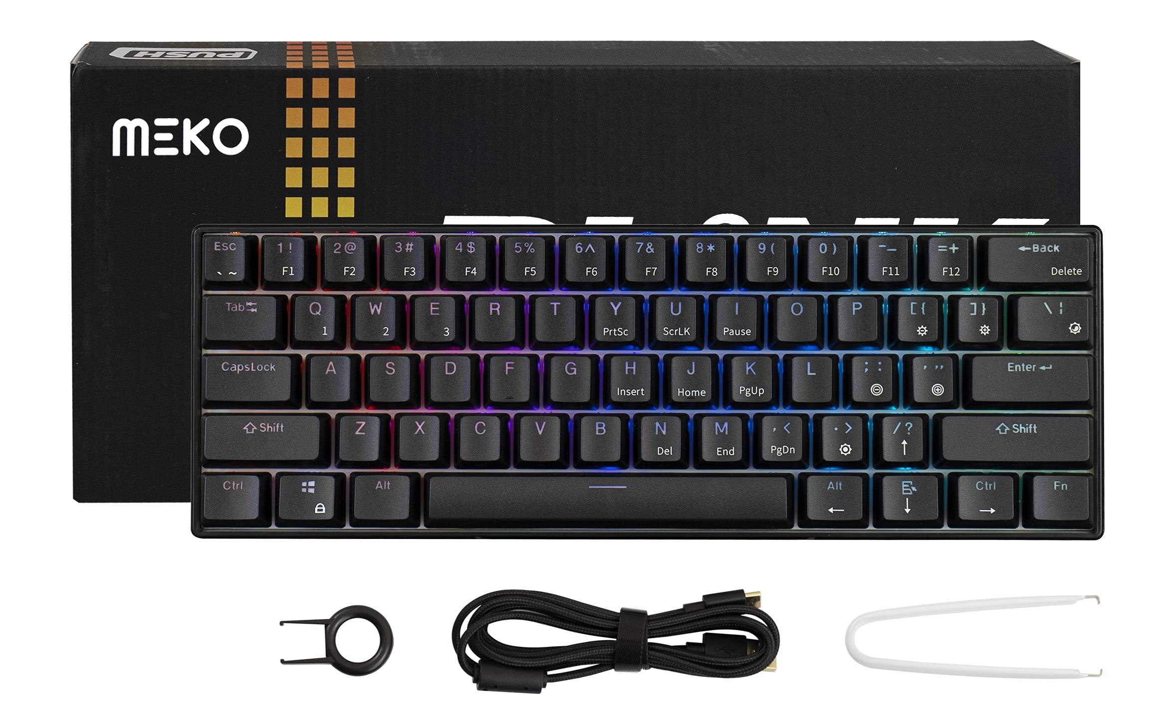 MEKO MEKO Blink 60% RGB LED Hotswap Bluetooth Double Shot ABS Mechanical Keyboard (Kailh Box Brown)