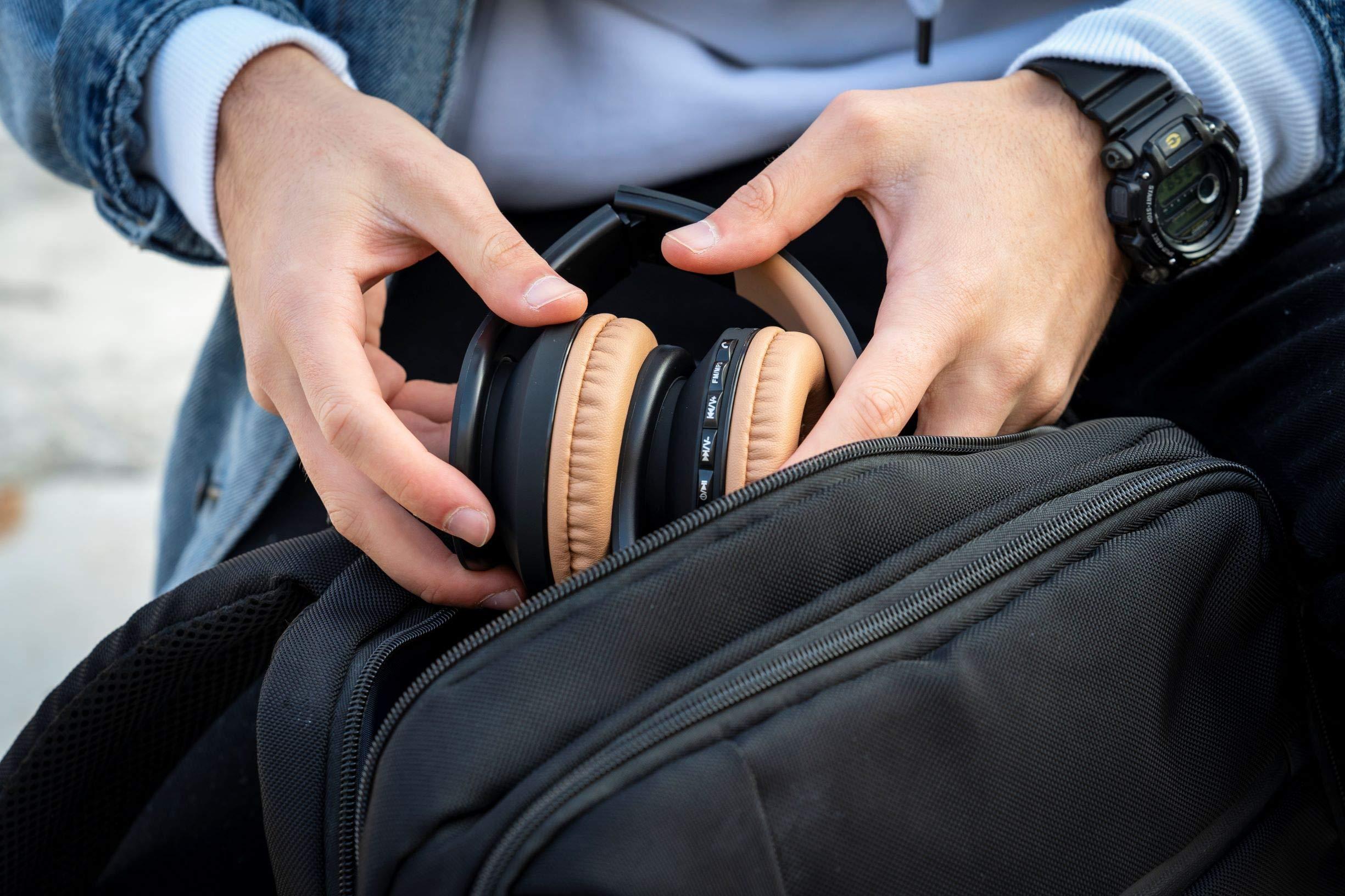 PowerLocus PowerLocus Rose Gold Bluetooth Headphones with Black/Brown Bluetooth Headphones