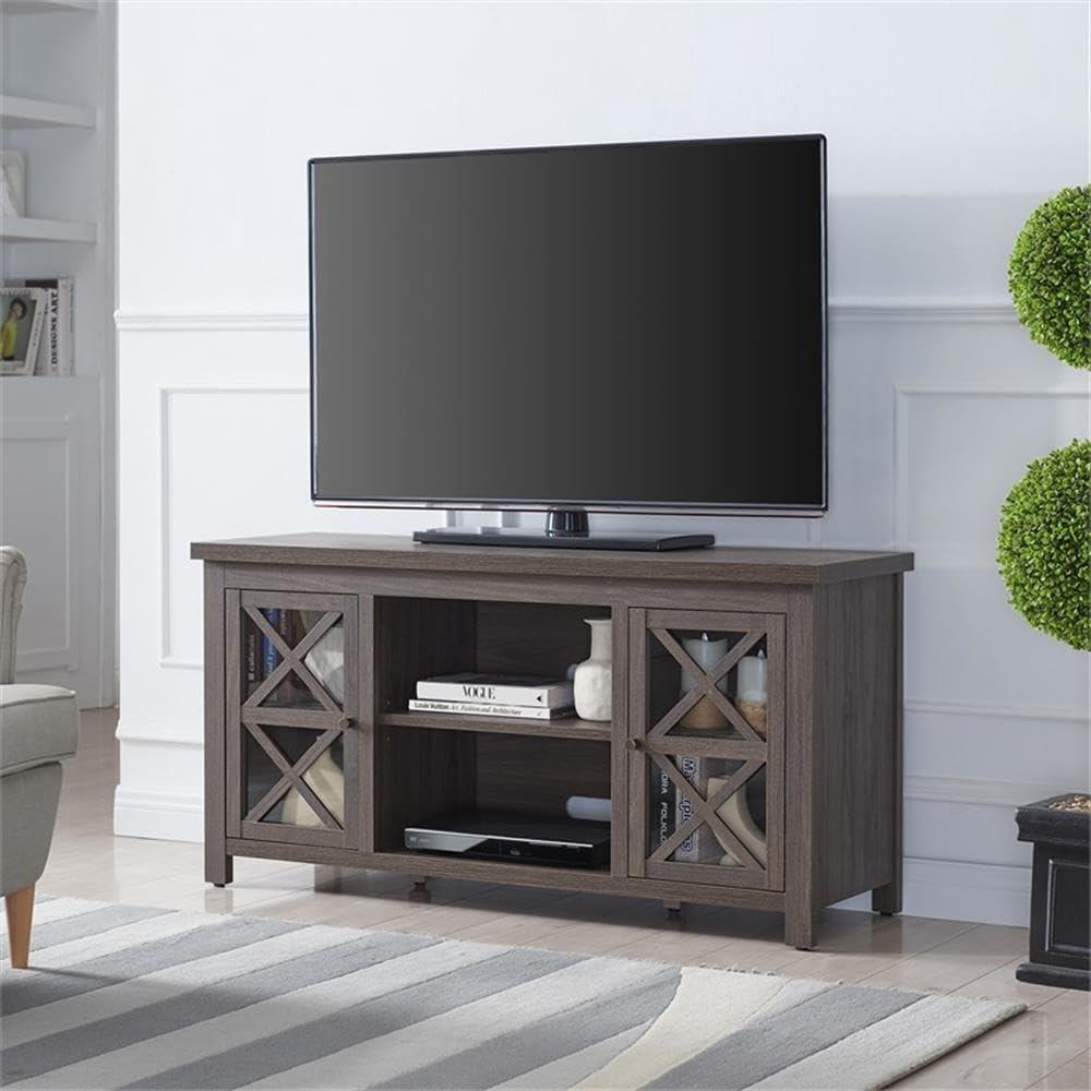 Henn&Hart Henn&Hart Rectangular TV Stand for TV's up to 55" in Alder Brown, TV Stands for the Living Room