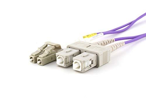 Networx Networx Corning Fiber - 100 Gigabit - OM4 - Multi-Mode Fiber Optic Cables (4 Meter, LC-SC)