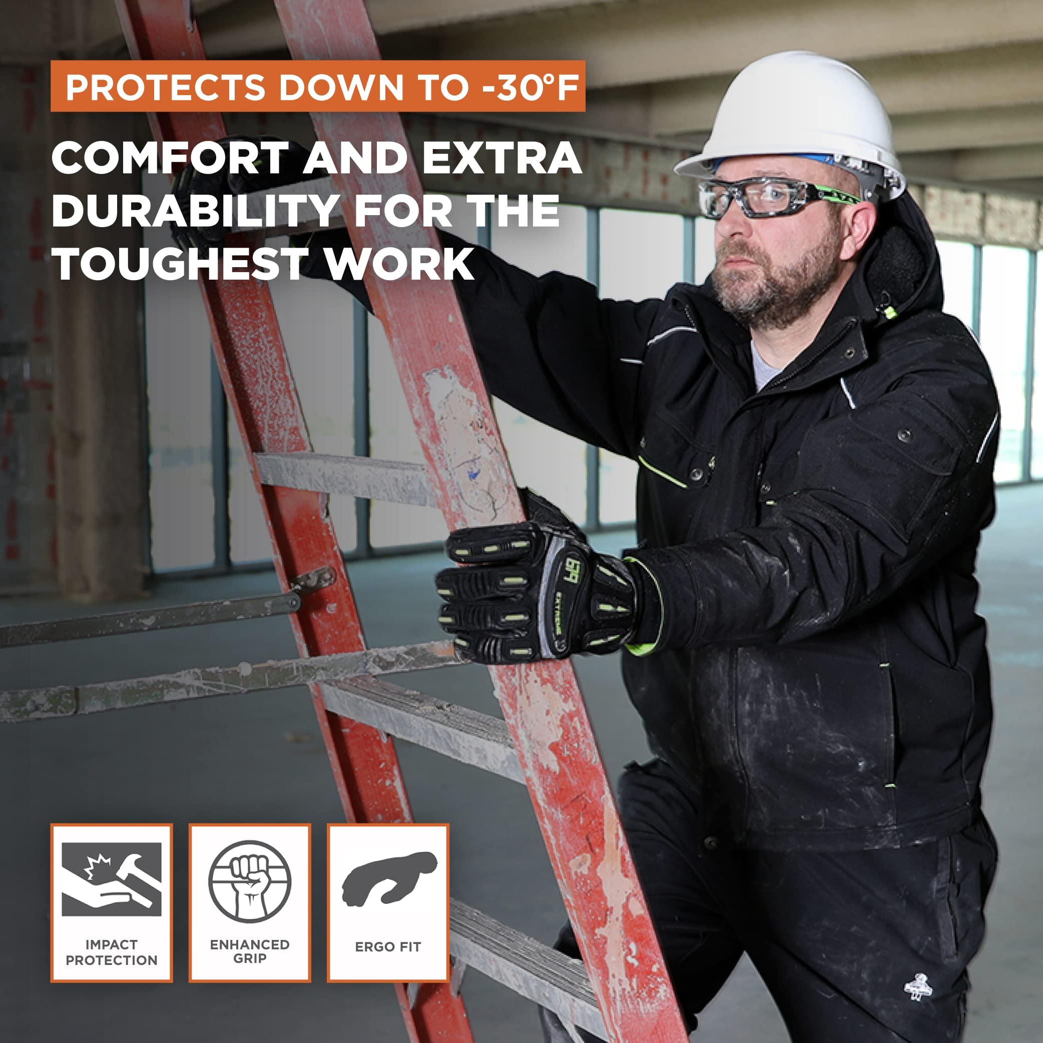 RefrigiWear RefrigiWear Insulated Extreme Freezer Gloves, Winter Work Gloves, -30 F Comfort Rating (Black, X-Large)