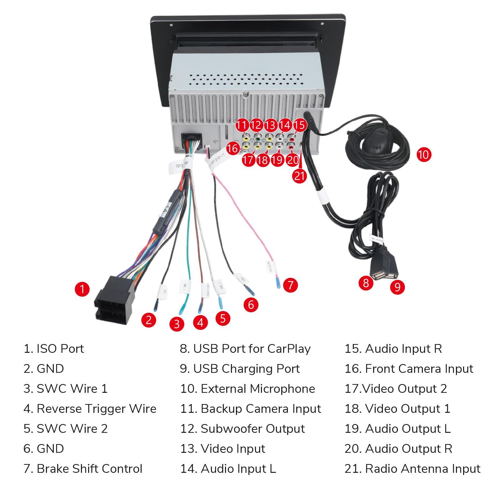 EONON Eonon Double Din Car Stereo Support Wireless Apple CarPlay Double Din Radio,10.1 Inch QLED Android Auto Double Din Stereo Support Type-C USB Quick Charge-X3PLUS